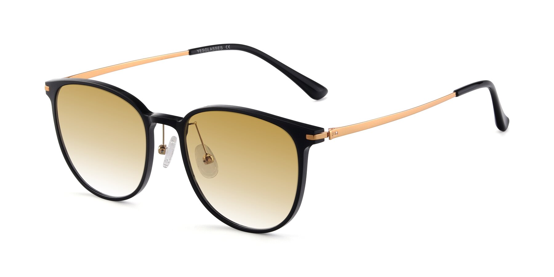 Angle of Justice in Black with Champagne Gradient Lenses