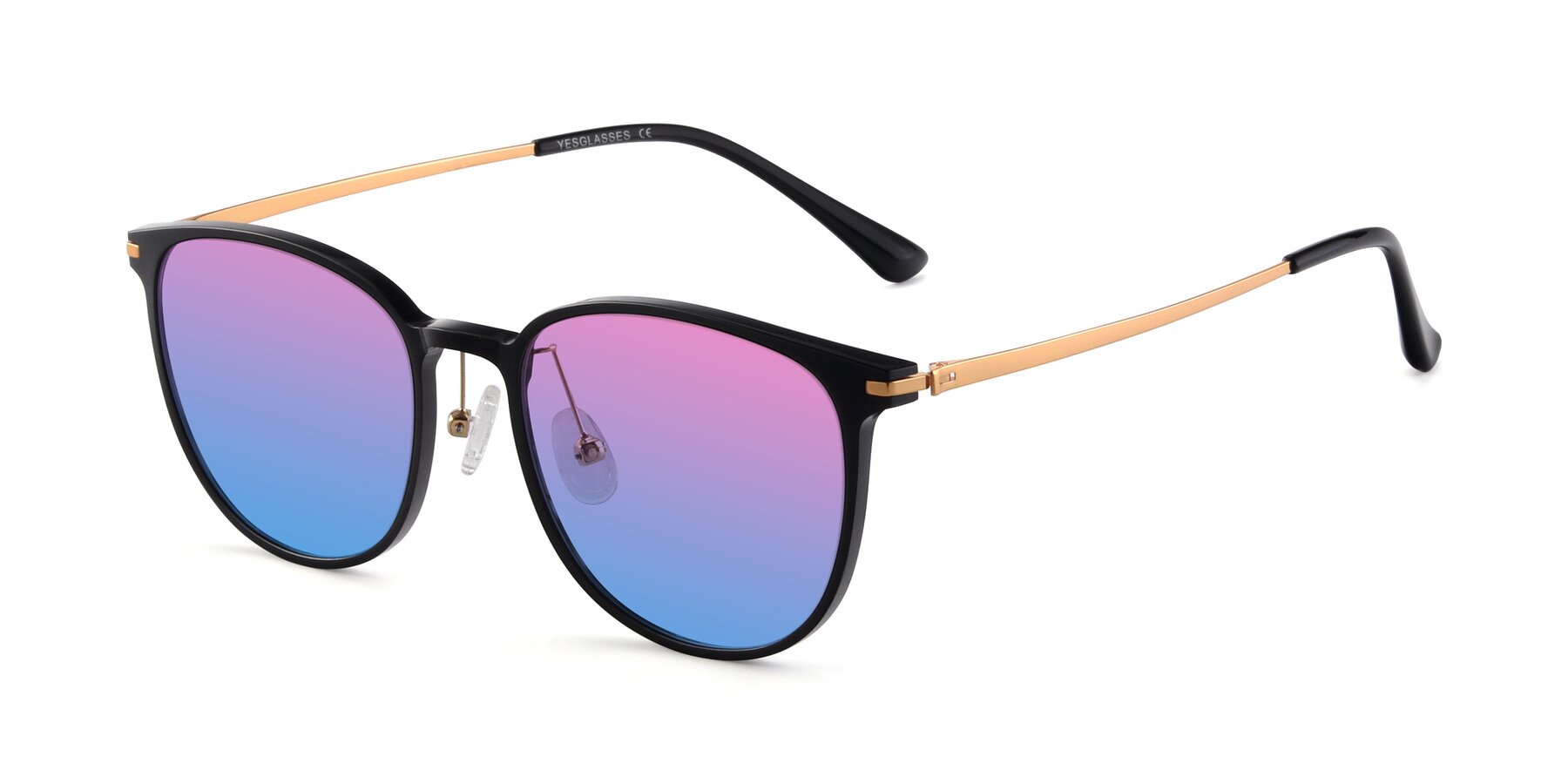 Angle of Justice in Black with Pink / Blue Gradient Lenses