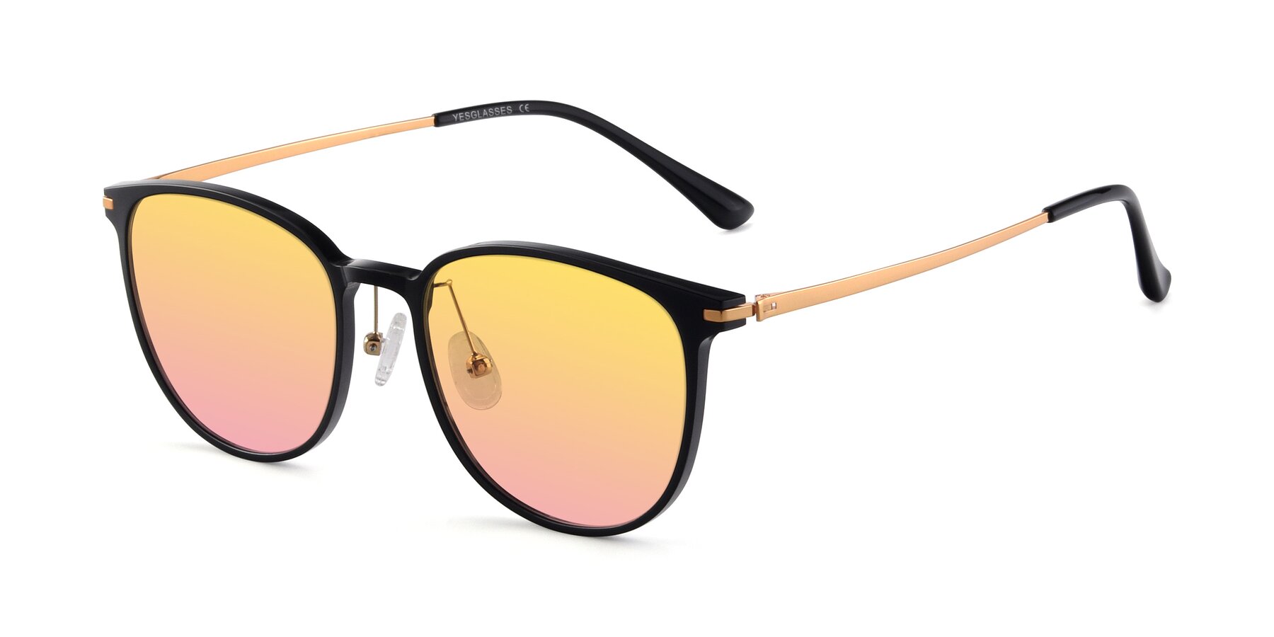 Angle of Justice in Black with Yellow / Pink Gradient Lenses