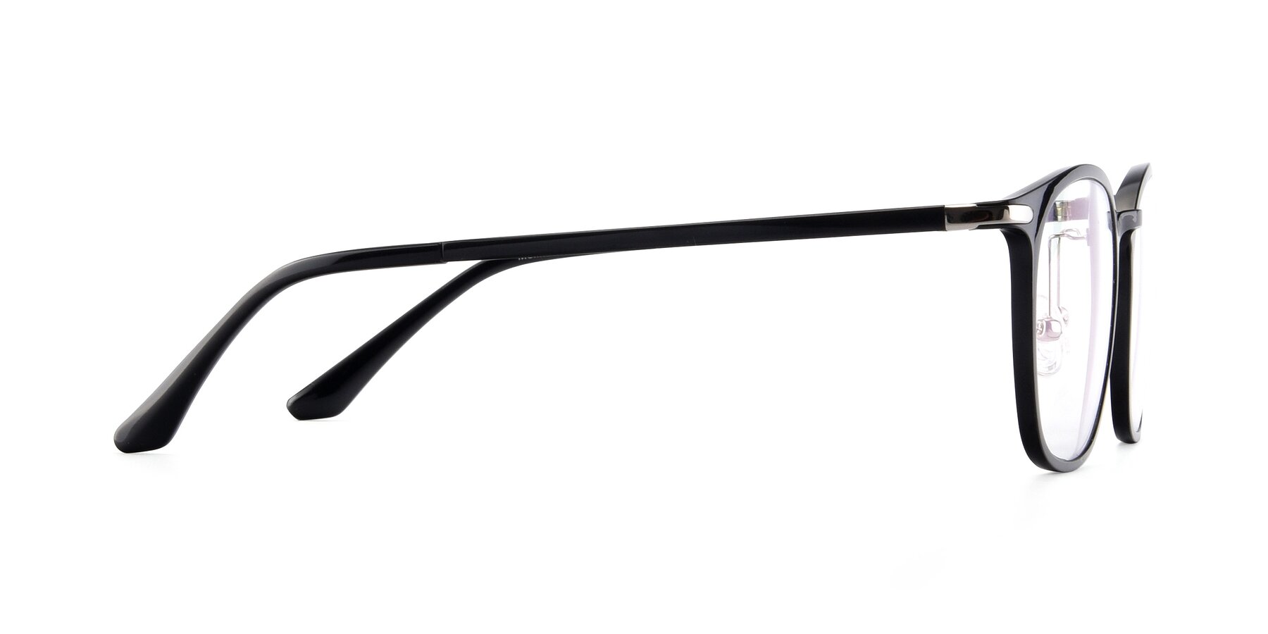 Side of Melinda in Black with Clear Reading Eyeglass Lenses