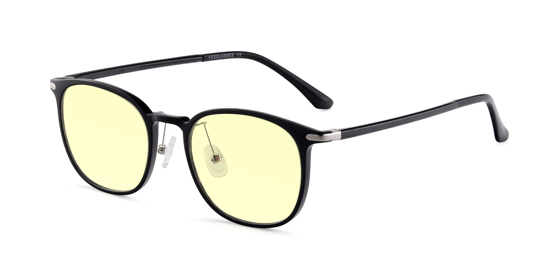 Angle of Melinda in Black with Light Yellow Tinted Lenses