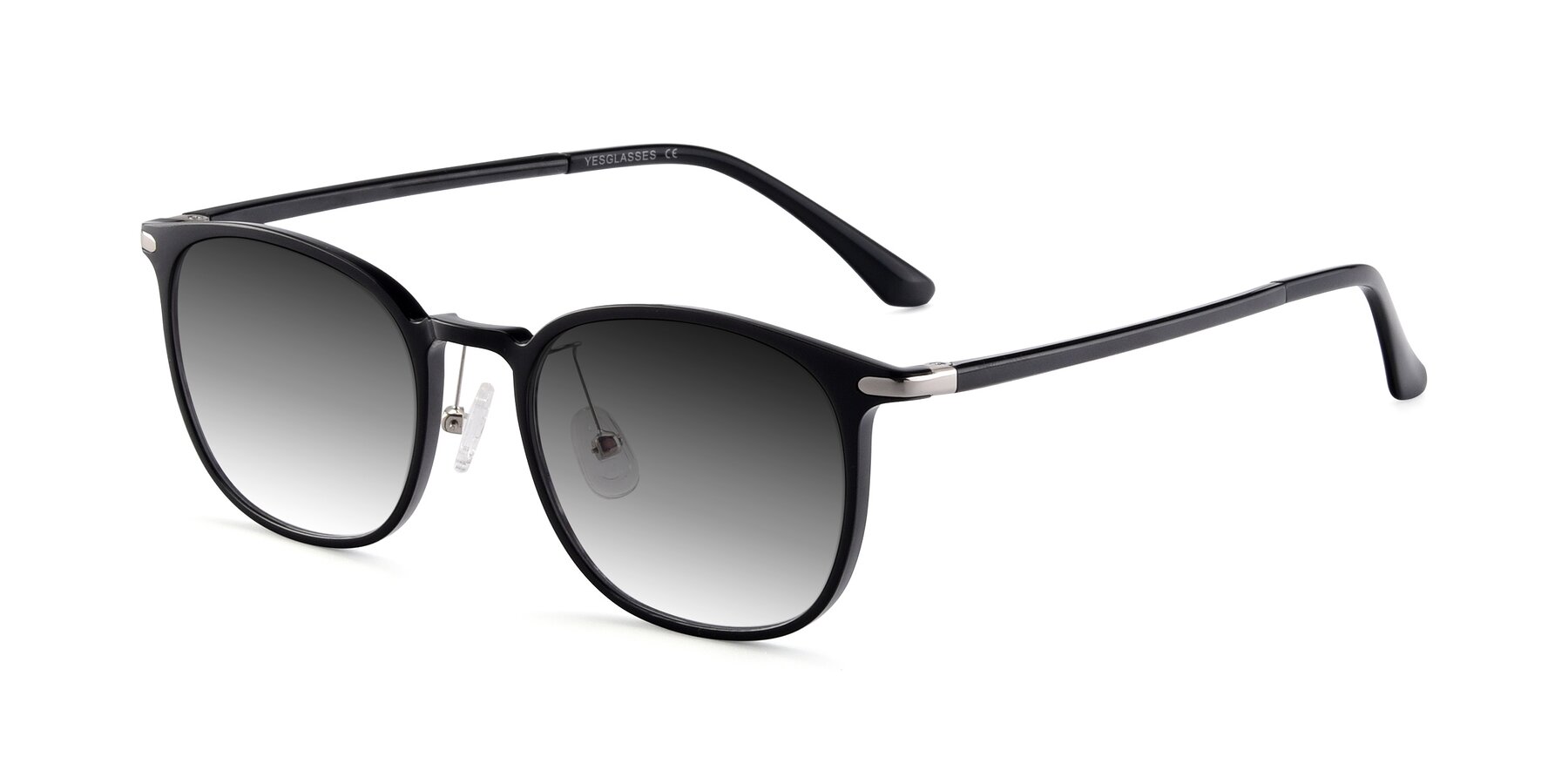 Angle of Melinda in Black with Gray Gradient Lenses
