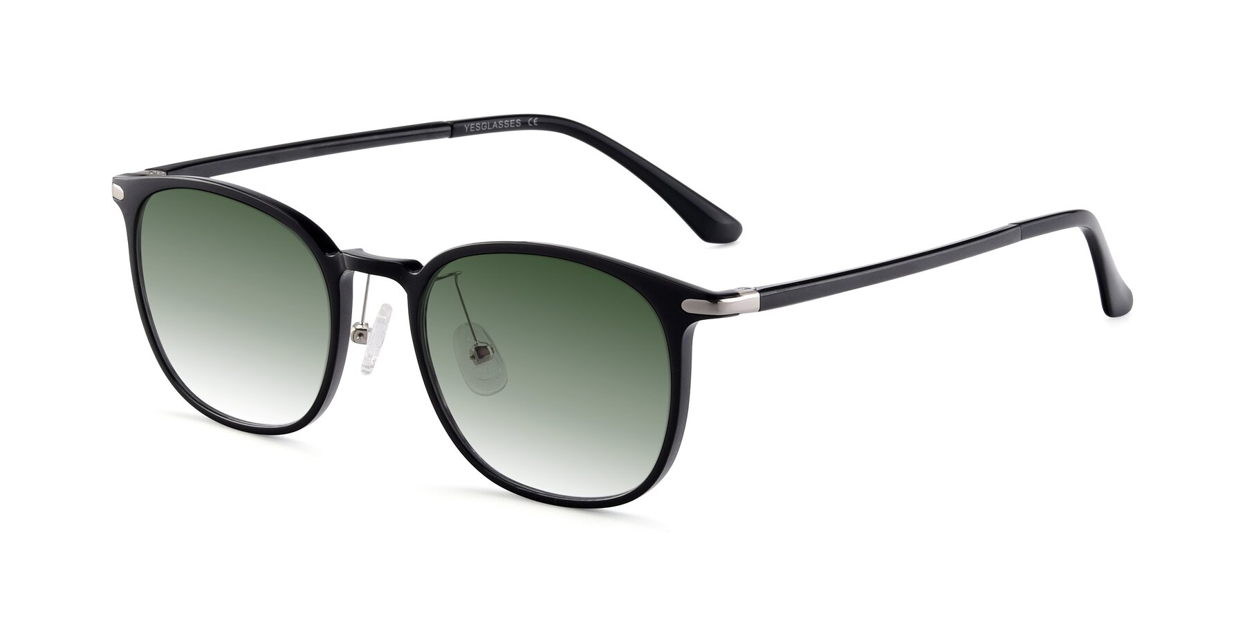 Angle of Melinda in Black with Green Gradient Lenses
