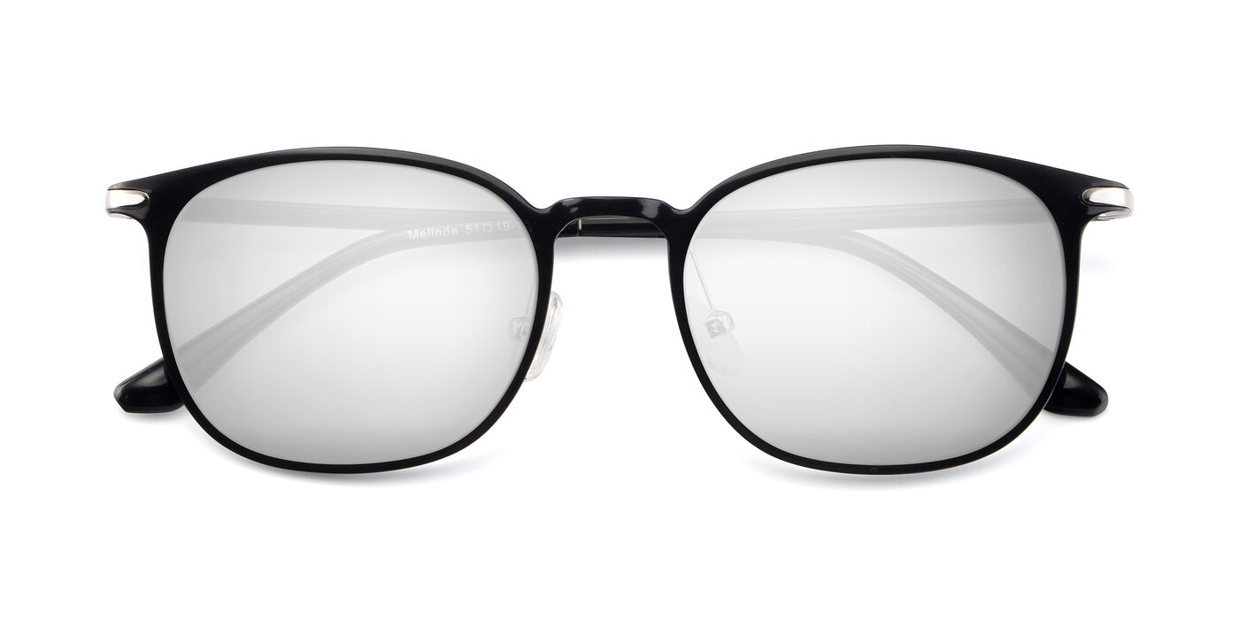 Melinda - Black Flash Mirrored Sunglasses