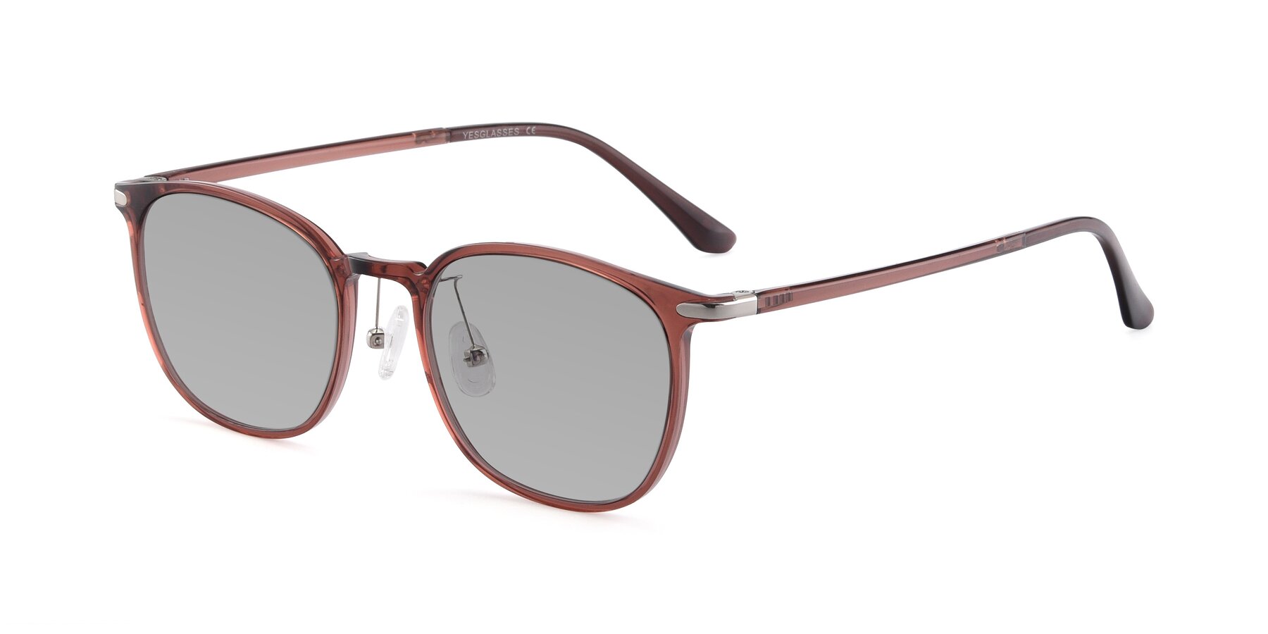 Angle of Melinda in Brown with Light Gray Tinted Lenses