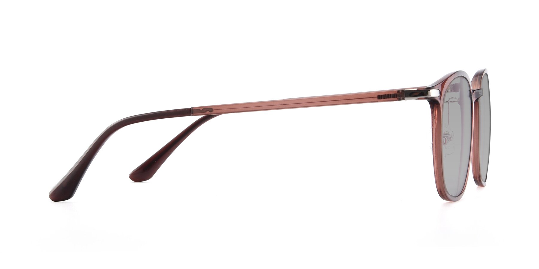 Side of Melinda in Brown with Light Gray Tinted Lenses