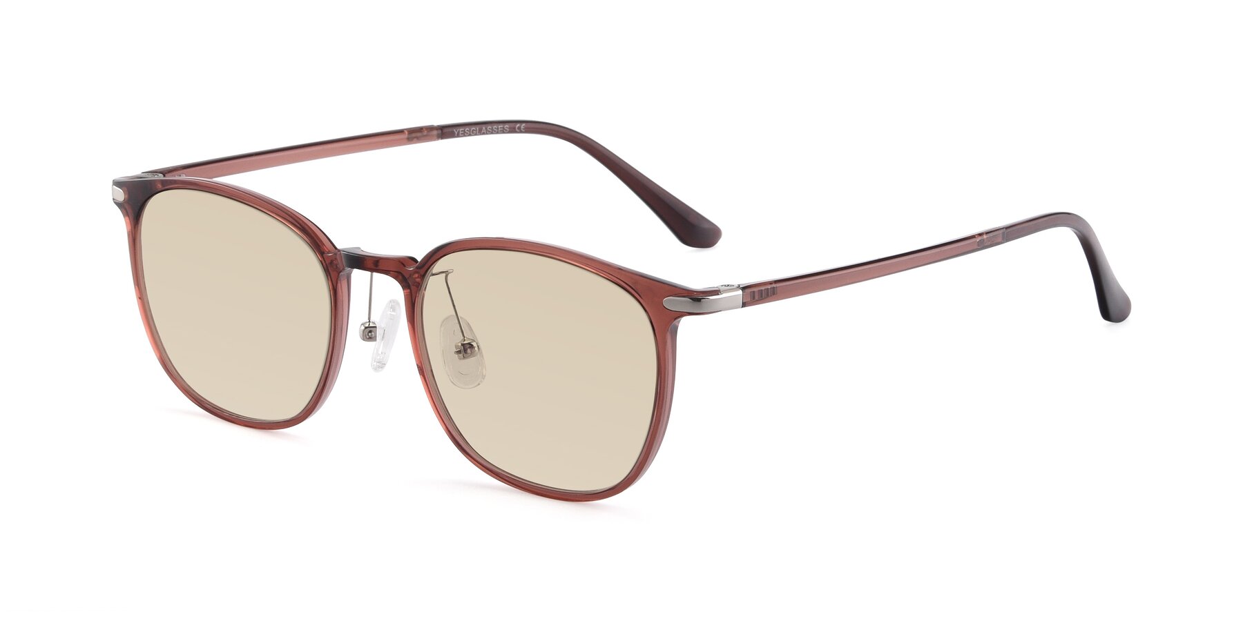 Angle of Melinda in Brown with Light Brown Tinted Lenses