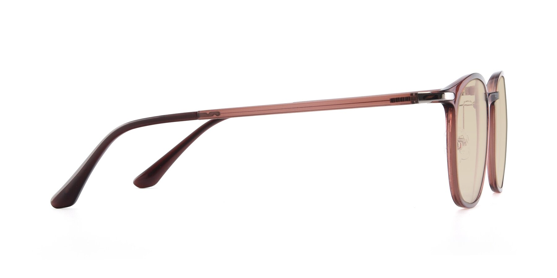 Side of Melinda in Brown with Light Brown Tinted Lenses
