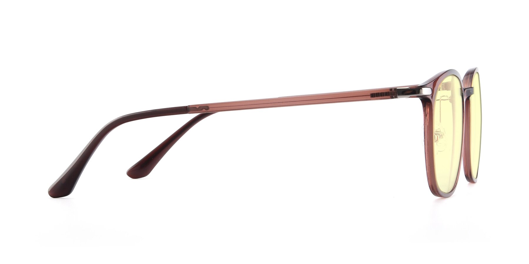 Side of Melinda in Brown with Light Yellow Tinted Lenses