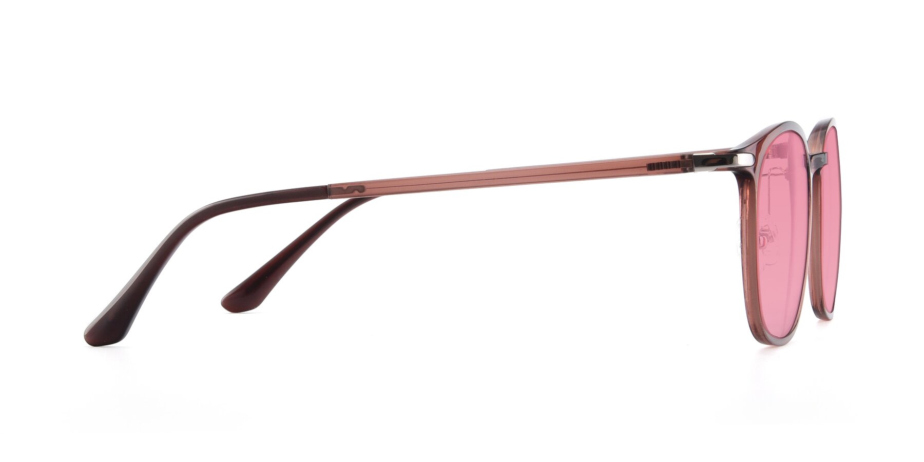 Side of Melinda in Brown with Pink Tinted Lenses