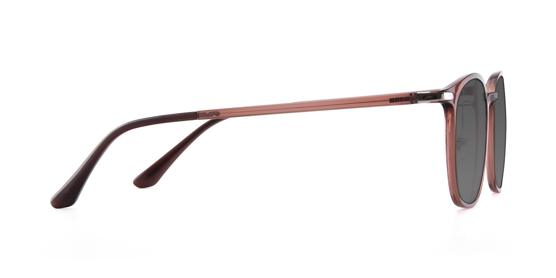 Side of Melinda in Brown with Medium Gray Tinted Lenses