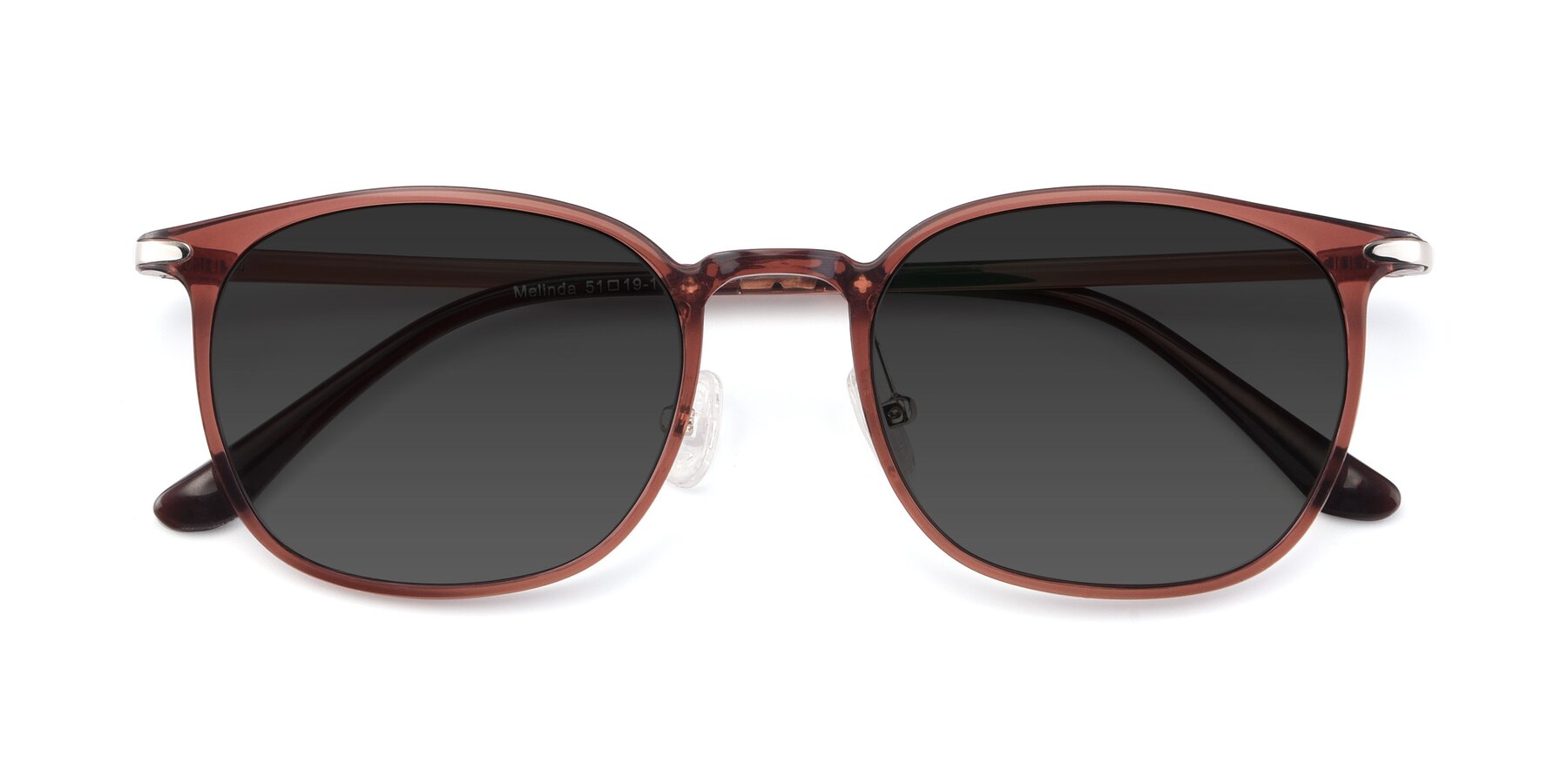 Folded Front of Melinda in Brown with Gray Tinted Lenses