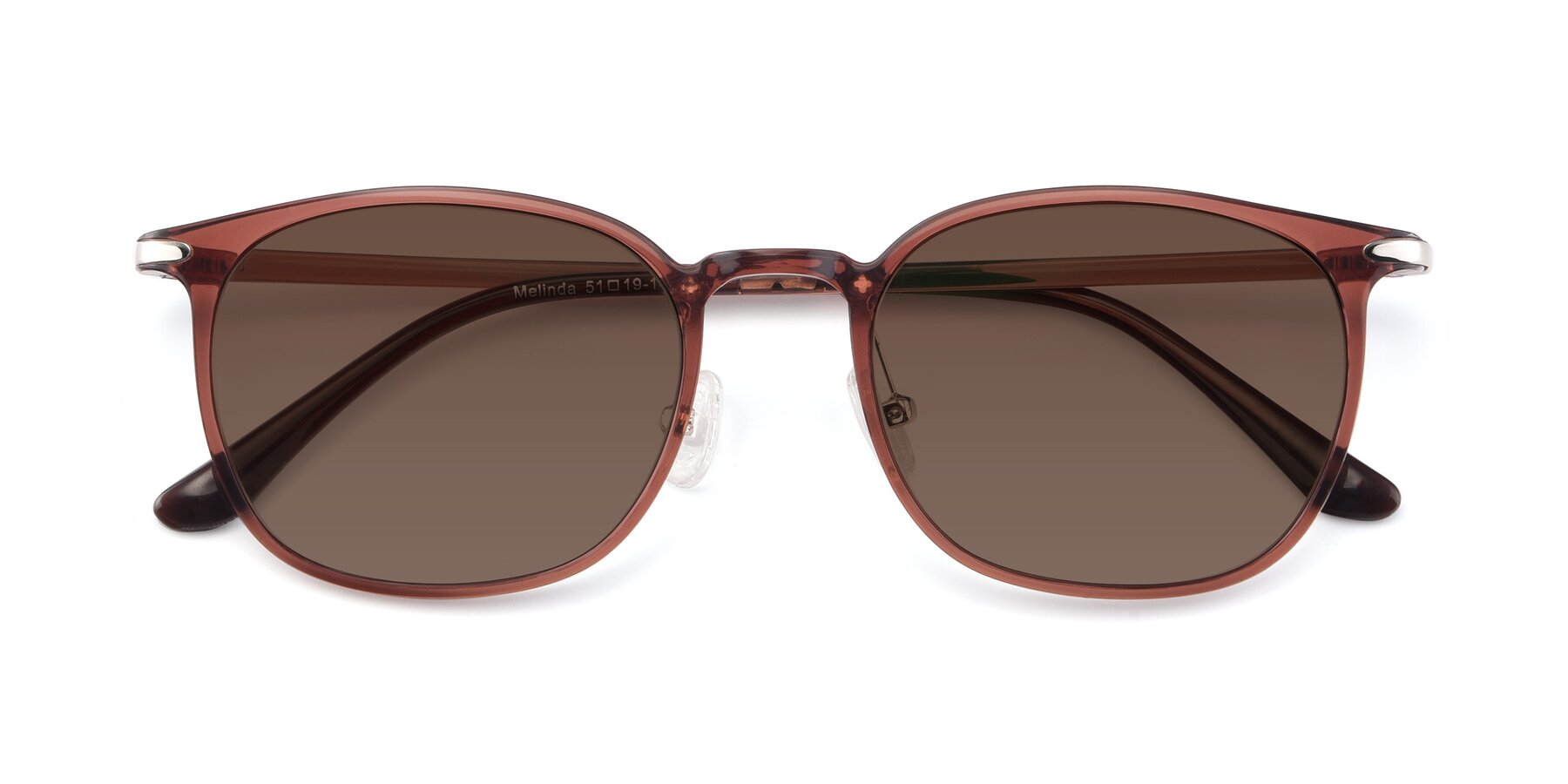 Folded Front of Melinda in Brown with Brown Tinted Lenses