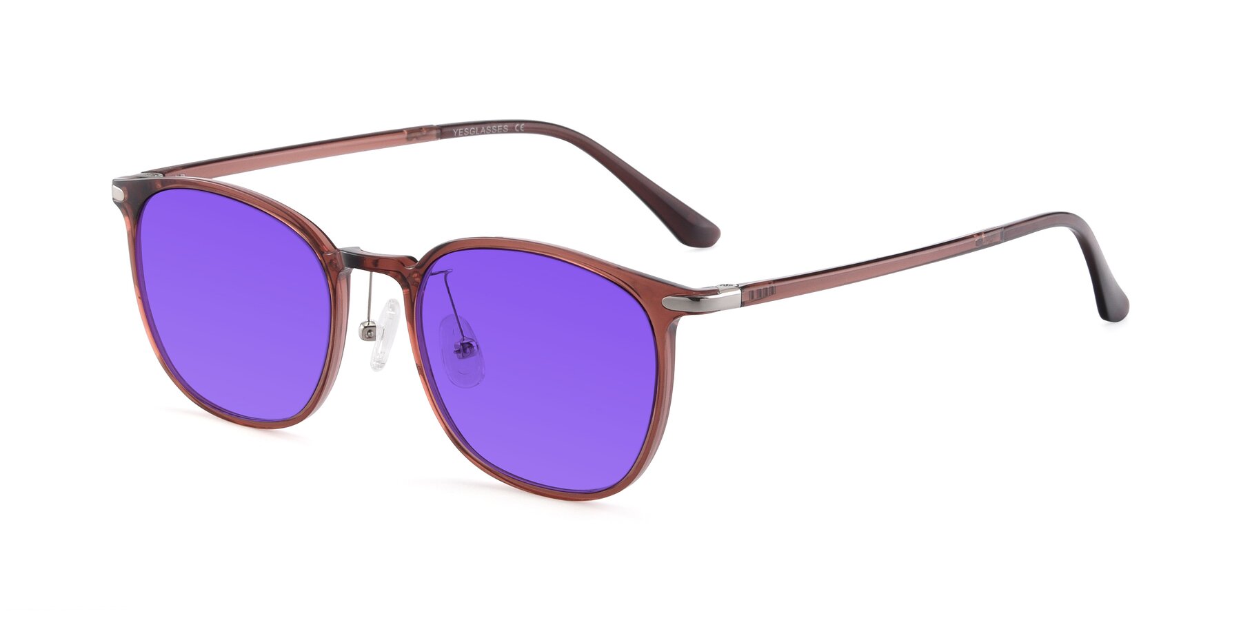 Angle of Melinda in Brown with Purple Tinted Lenses