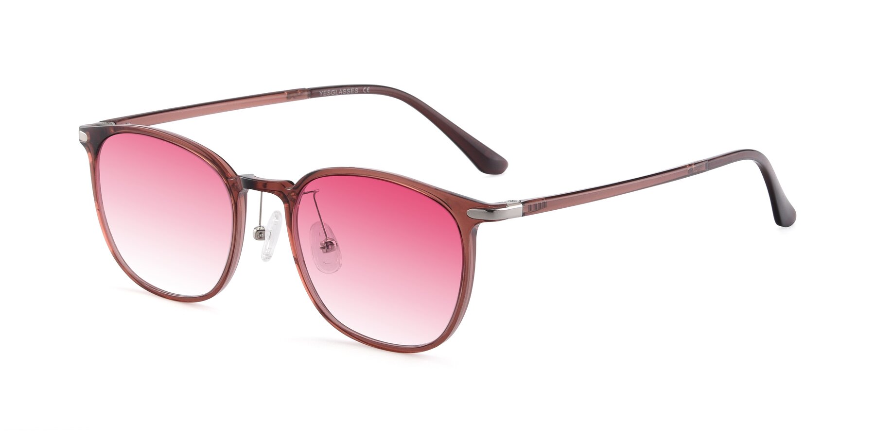 Angle of Melinda in Brown with Pink Gradient Lenses