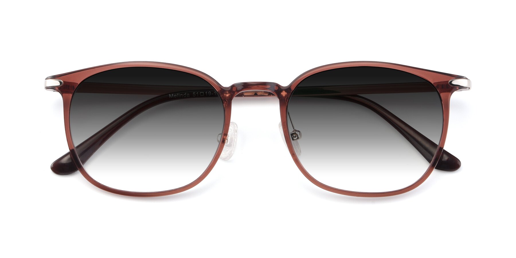 Folded Front of Melinda in Brown with Gray Gradient Lenses