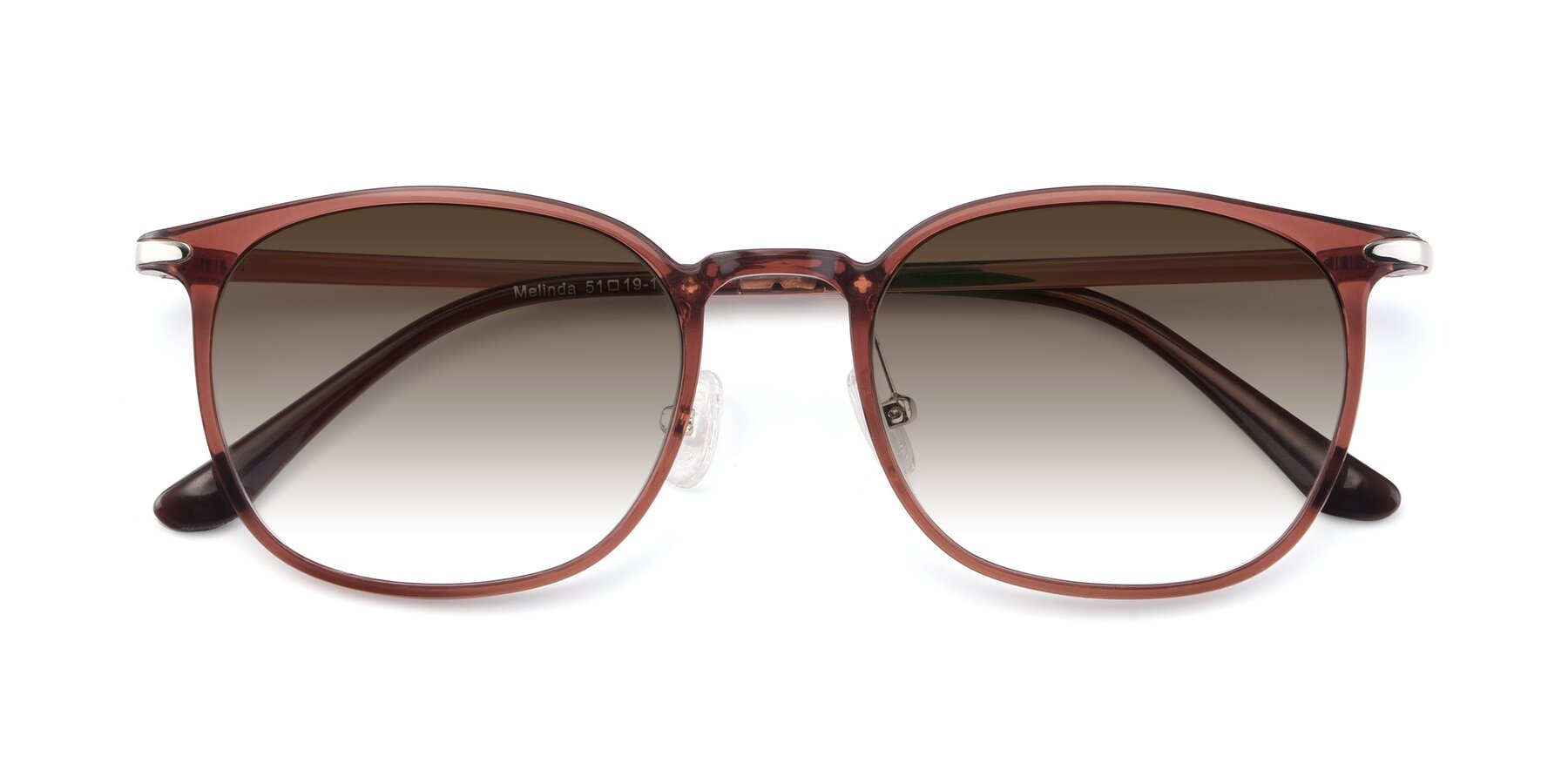 Folded Front of Melinda in Brown with Brown Gradient Lenses