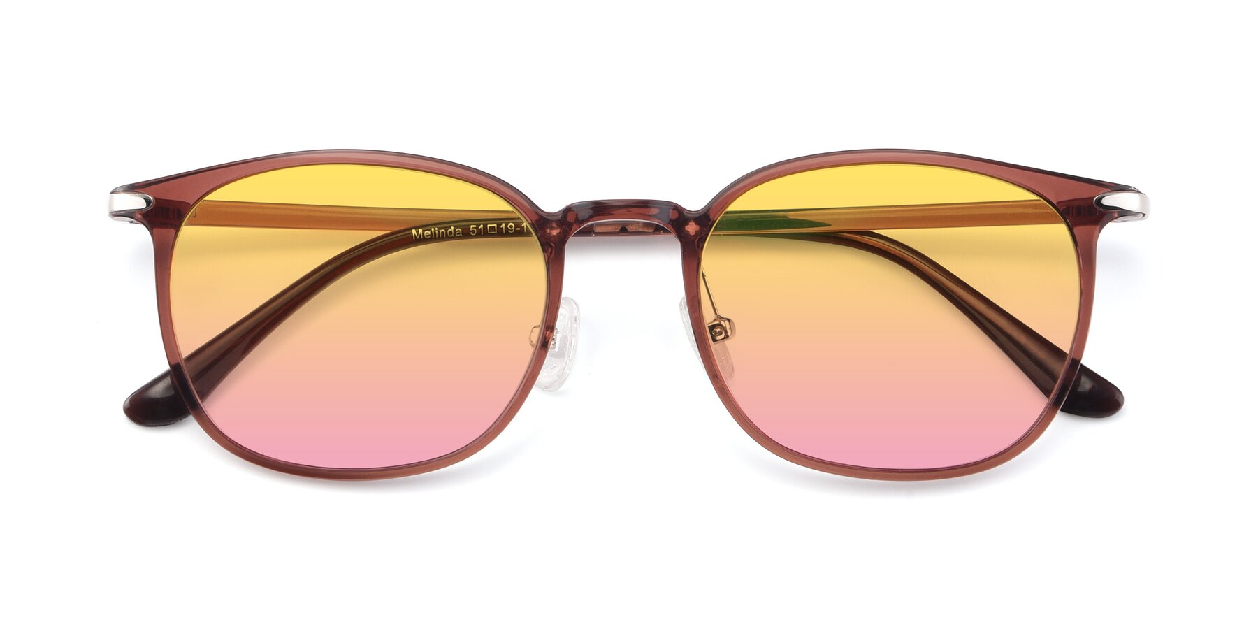 Folded Front of Melinda in Brown with Yellow / Pink Gradient Lenses