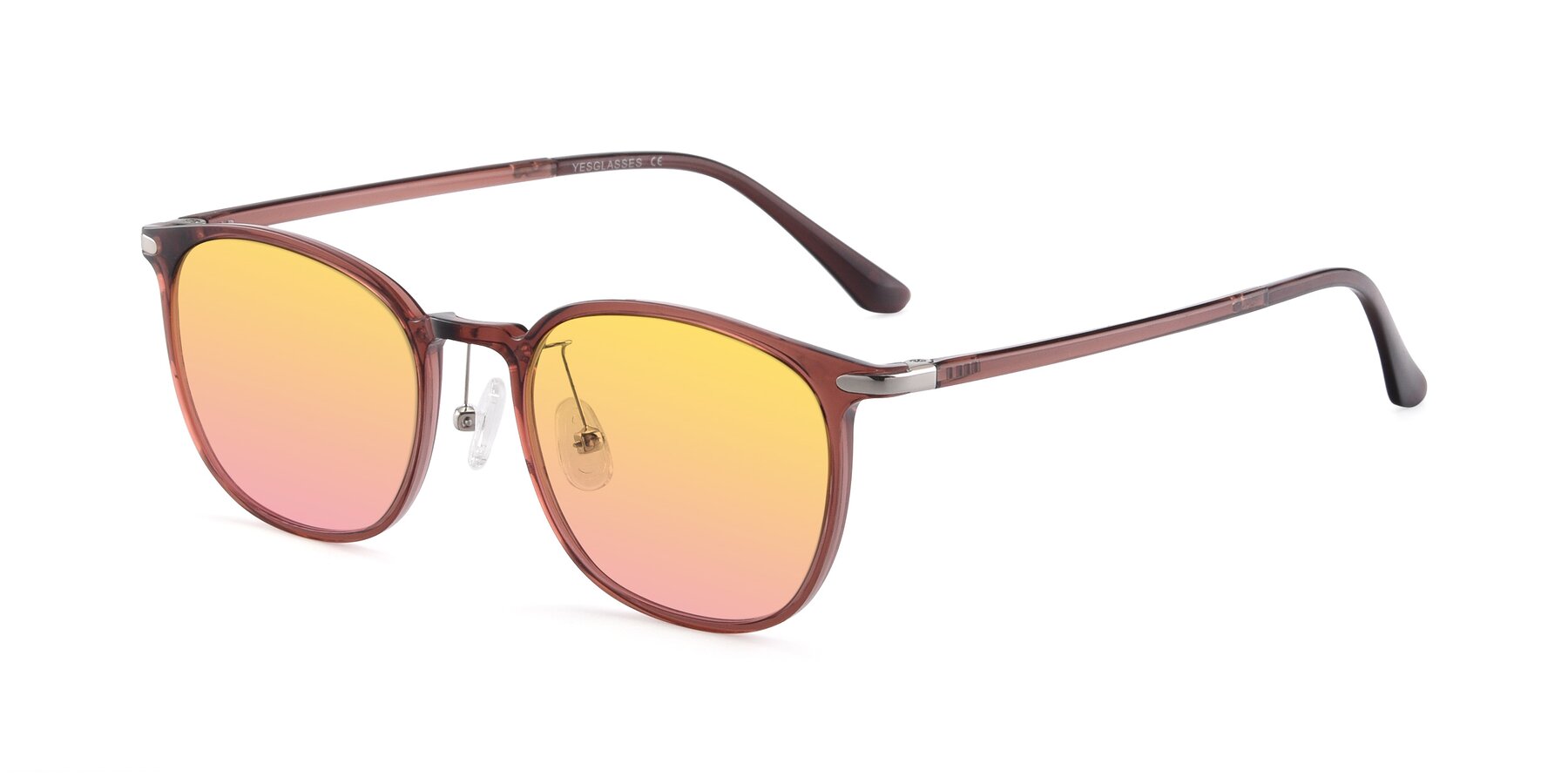 Angle of Melinda in Brown with Yellow / Pink Gradient Lenses