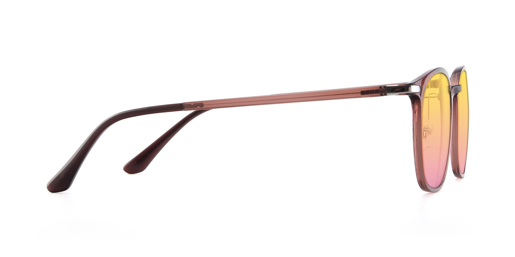 Side of Melinda in Brown with Yellow / Pink Gradient Lenses