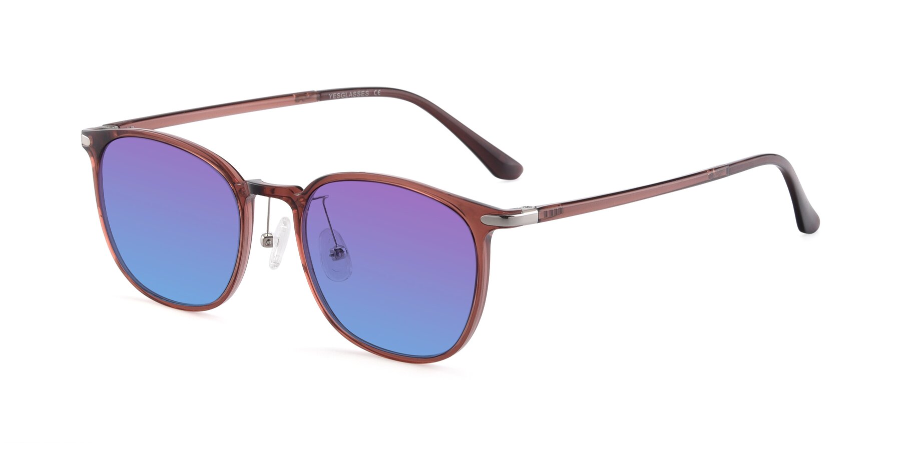 Angle of Melinda in Brown with Purple / Blue Gradient Lenses