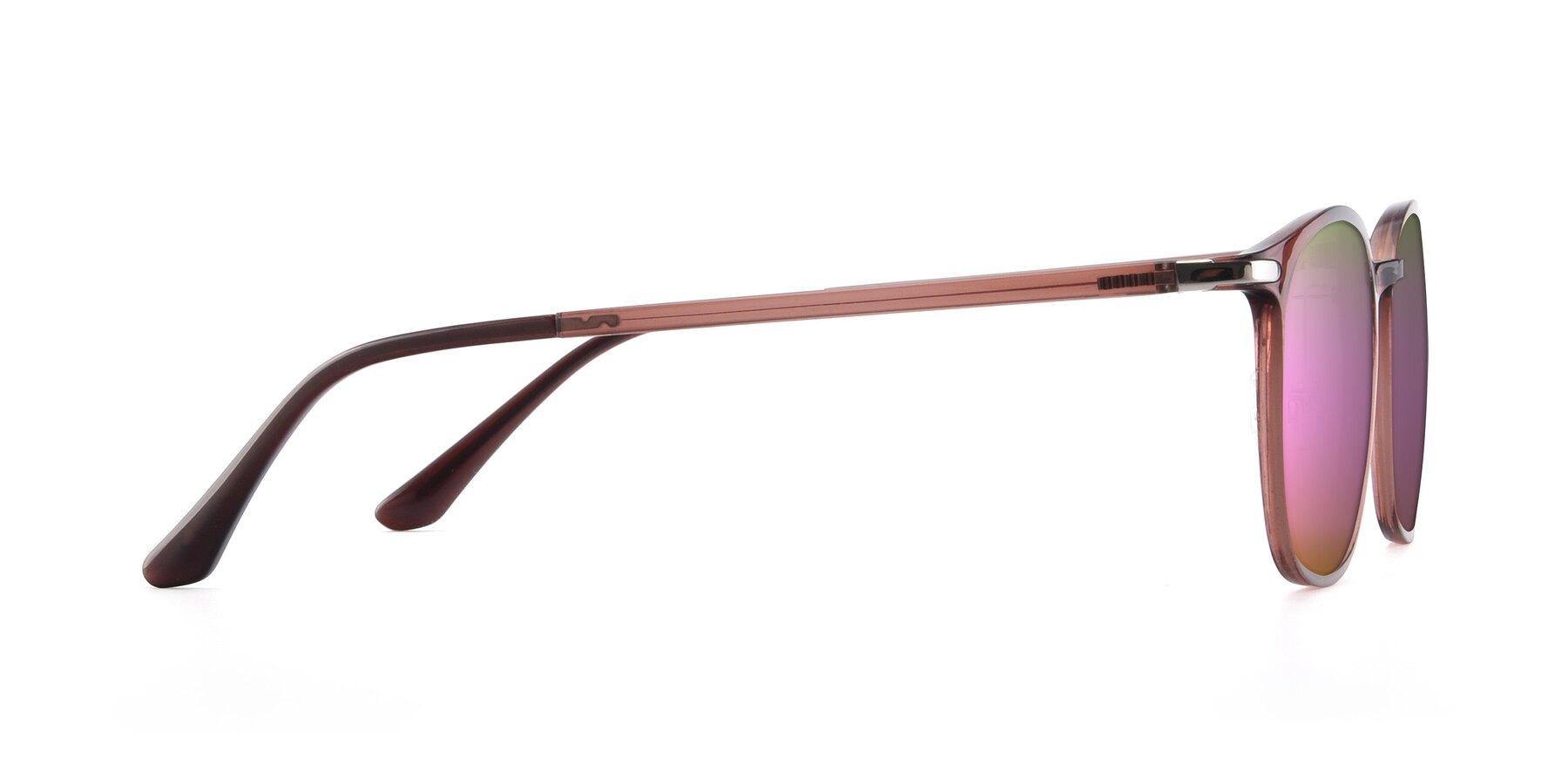Side of Melinda in Brown with Pink Mirrored Lenses