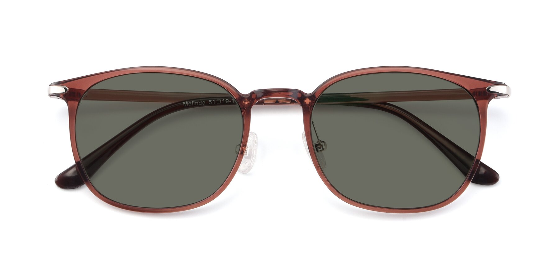 Folded Front of Melinda in Brown with Gray Polarized Lenses