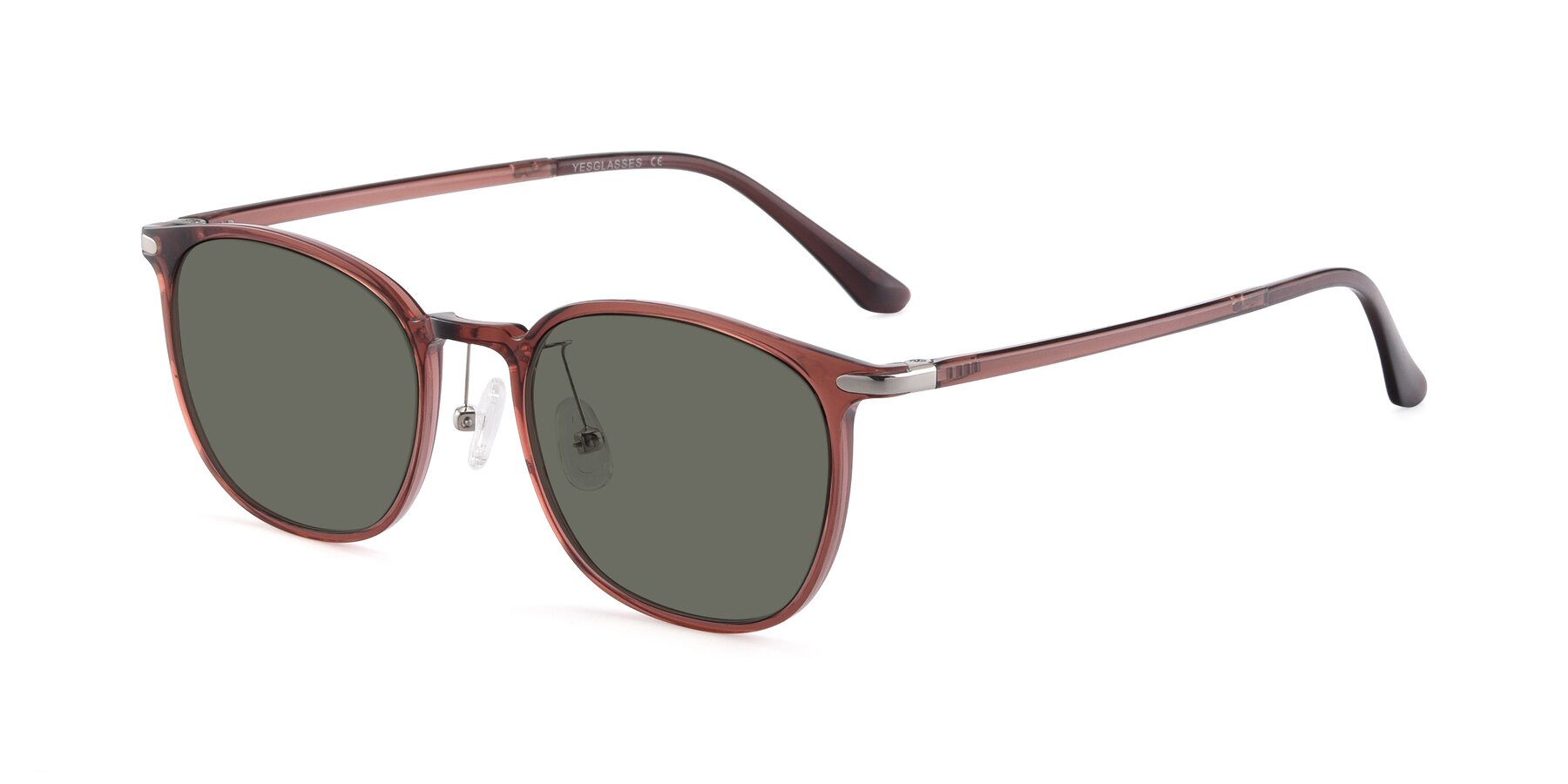 Angle of Melinda in Brown with Gray Polarized Lenses