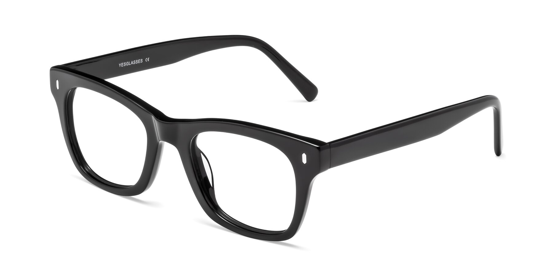 Angle of 17329 in Black with Clear Reading Eyeglass Lenses