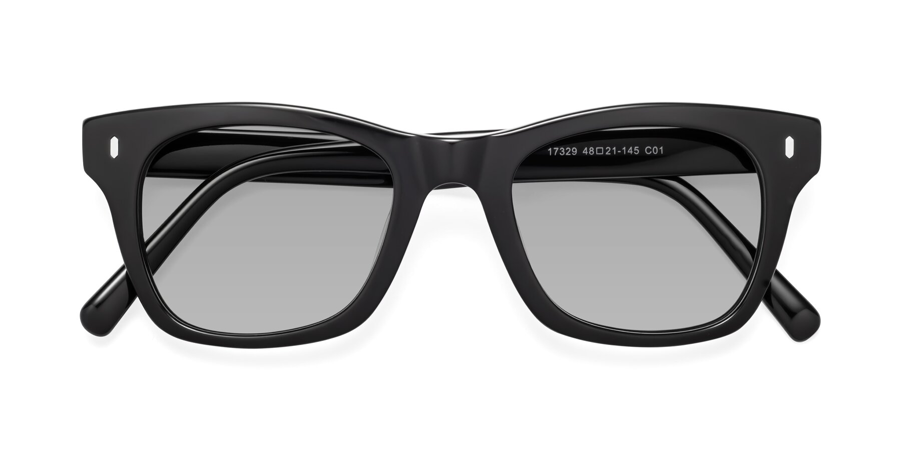 Folded Front of Ben in Black with Light Gray Tinted Lenses