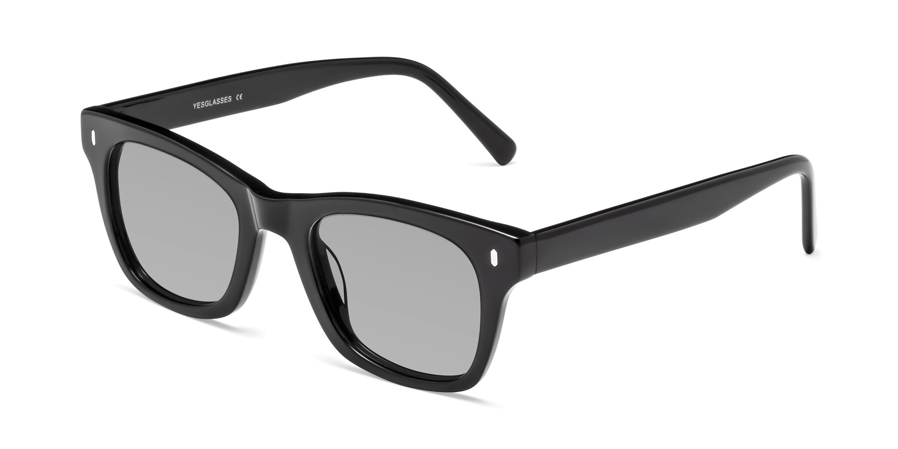 Angle of Ben in Black with Light Gray Tinted Lenses