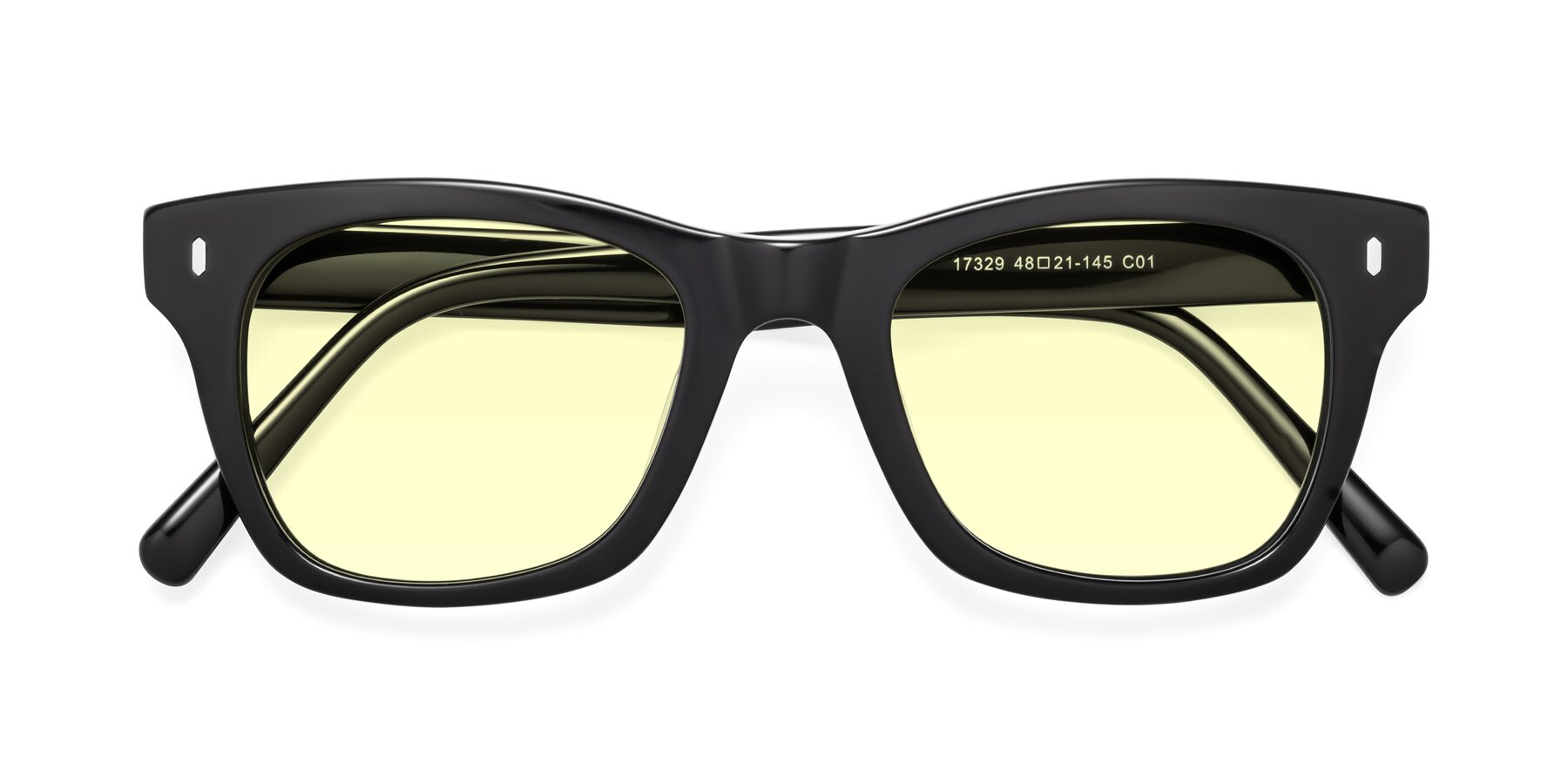 Folded Front of Ben in Black with Light Yellow Tinted Lenses