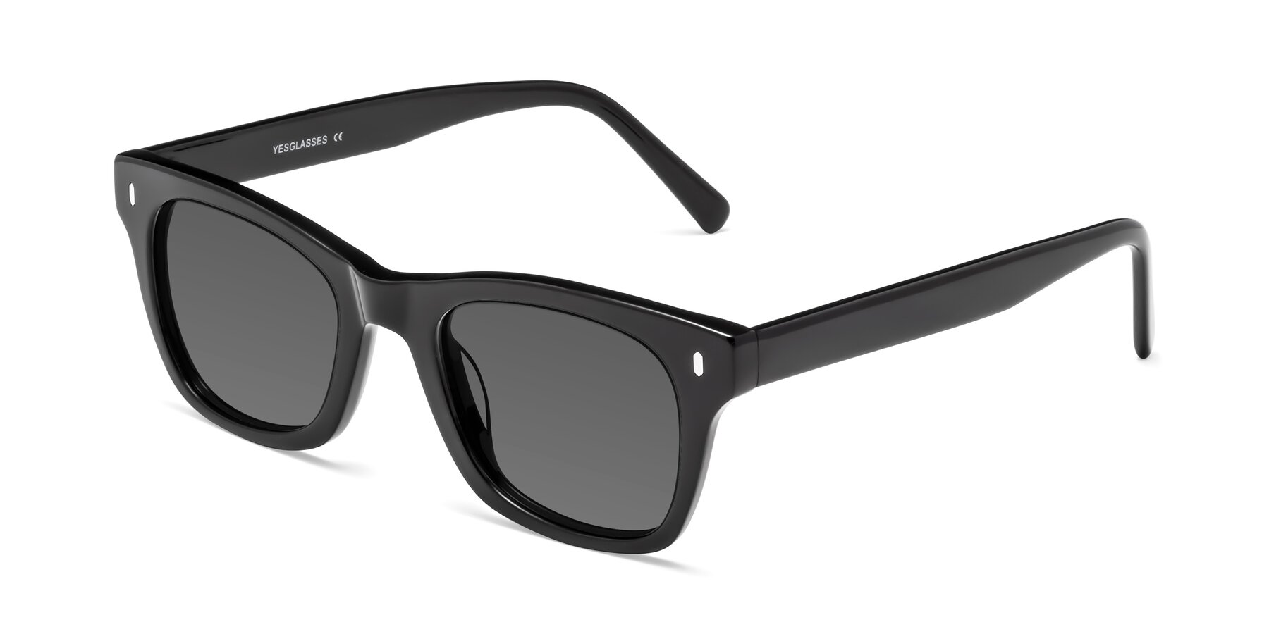 Angle of Ben in Black with Medium Gray Tinted Lenses