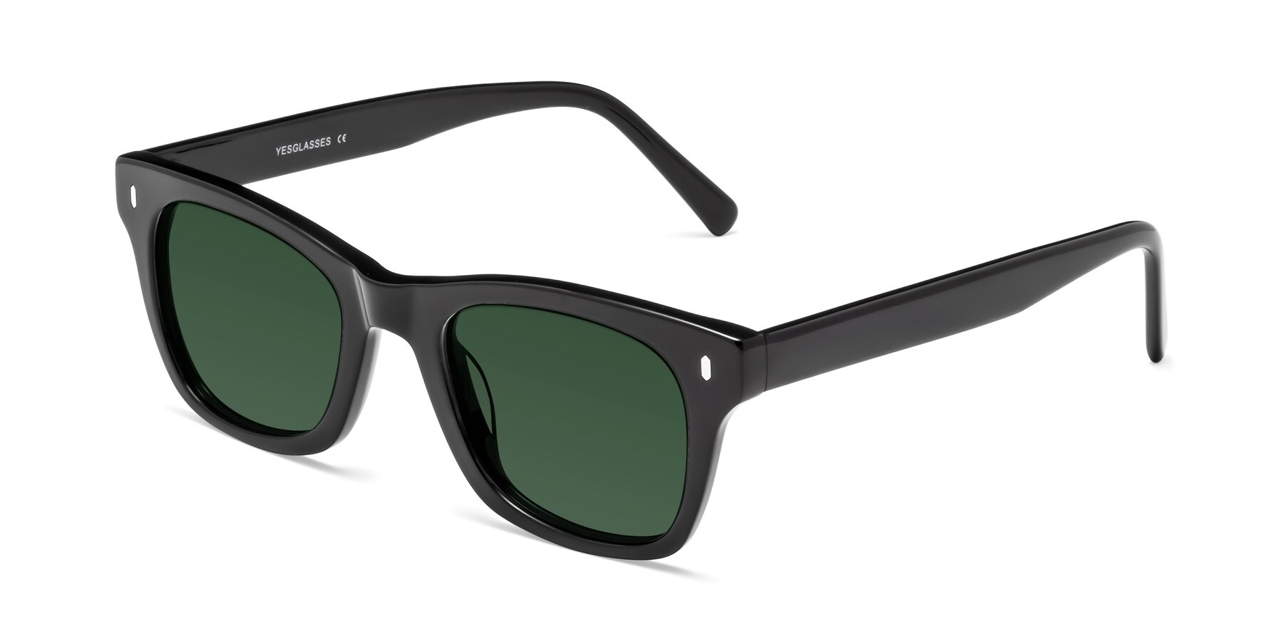 Angle of Ben in Black with Green Tinted Lenses