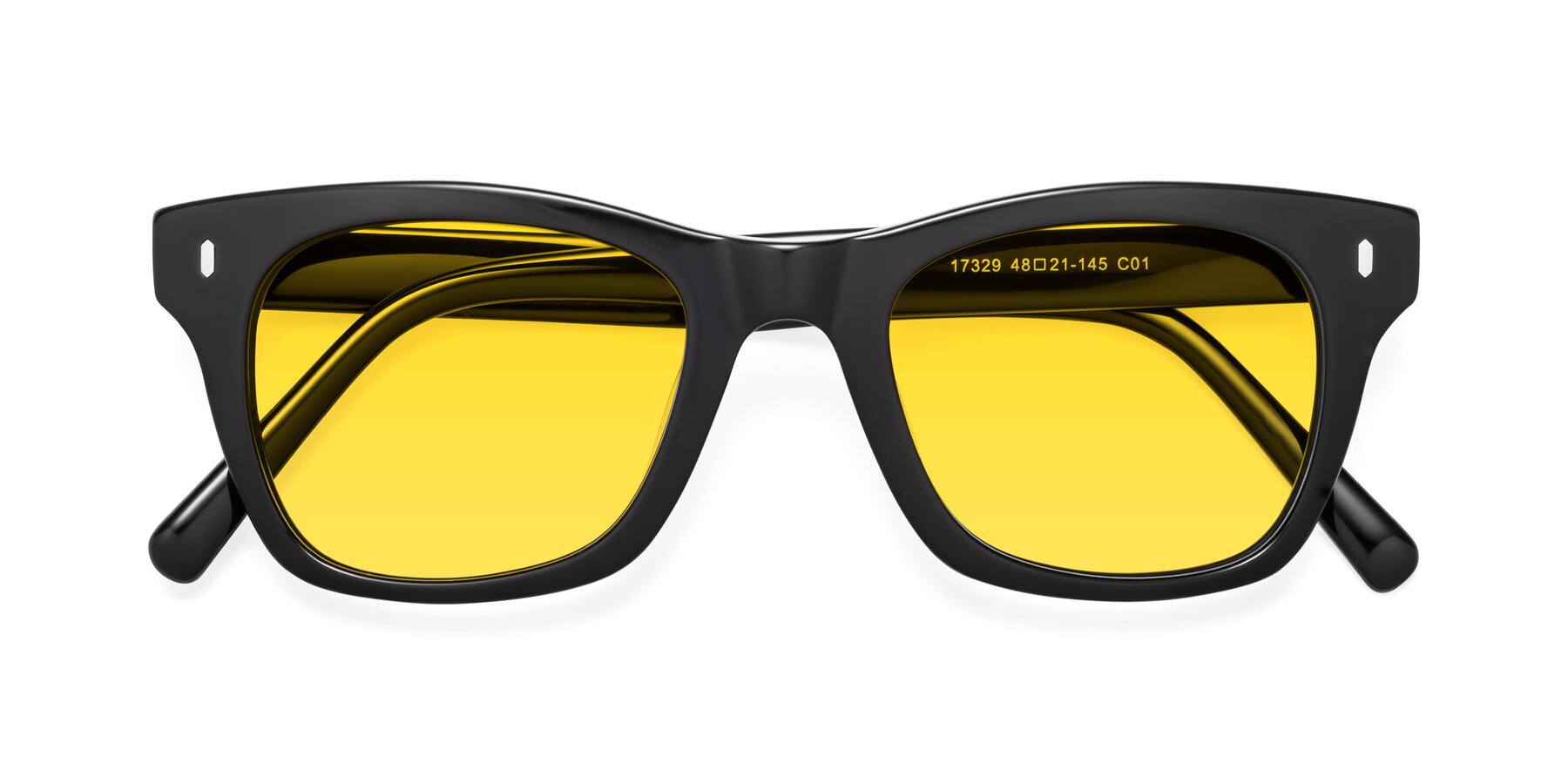 Folded Front of 17329 in Black with Yellow Tinted Lenses