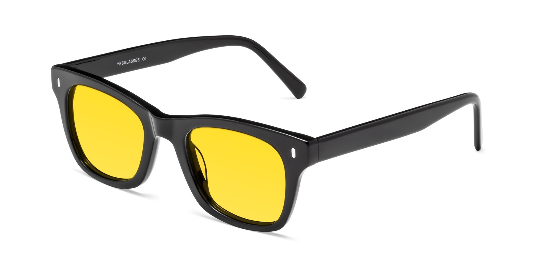 Angle of 17329 in Black with Yellow Tinted Lenses