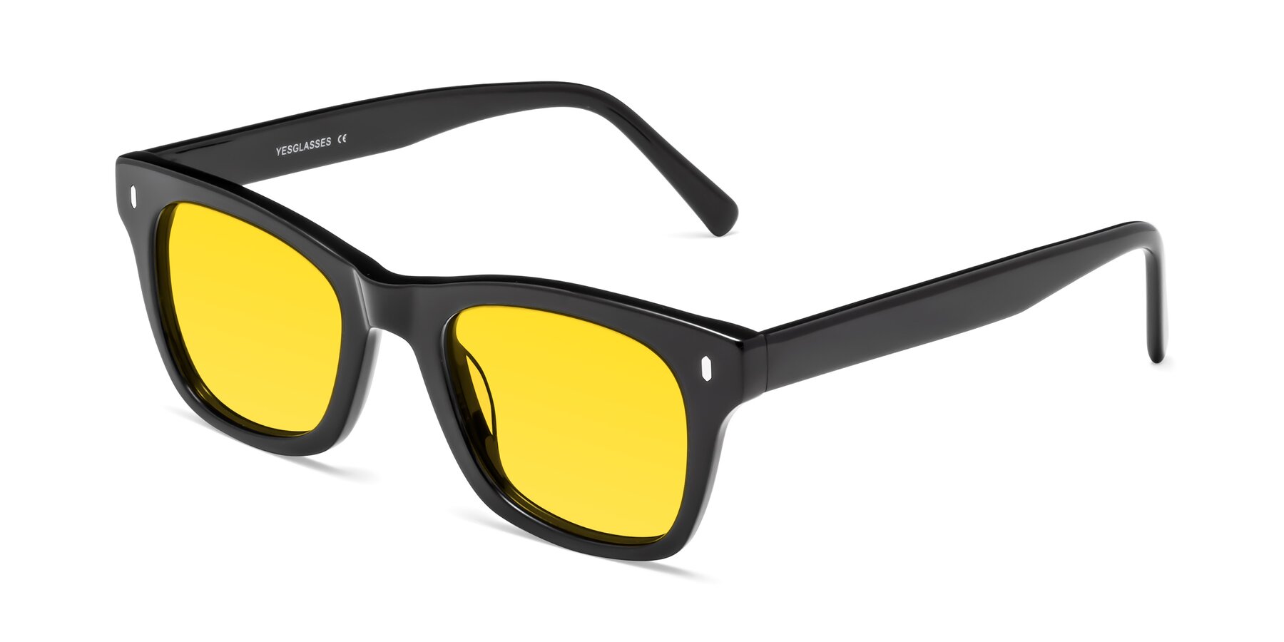 Angle of Ben in Black with Yellow Tinted Lenses