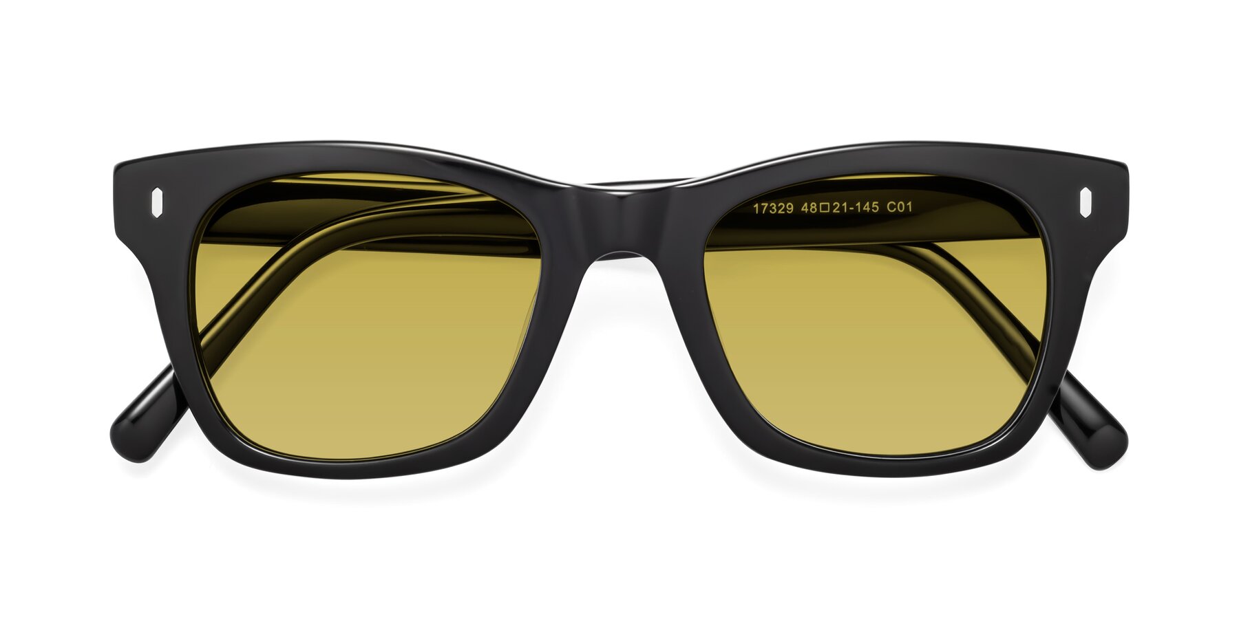 Folded Front of Ben in Black with Champagne Tinted Lenses
