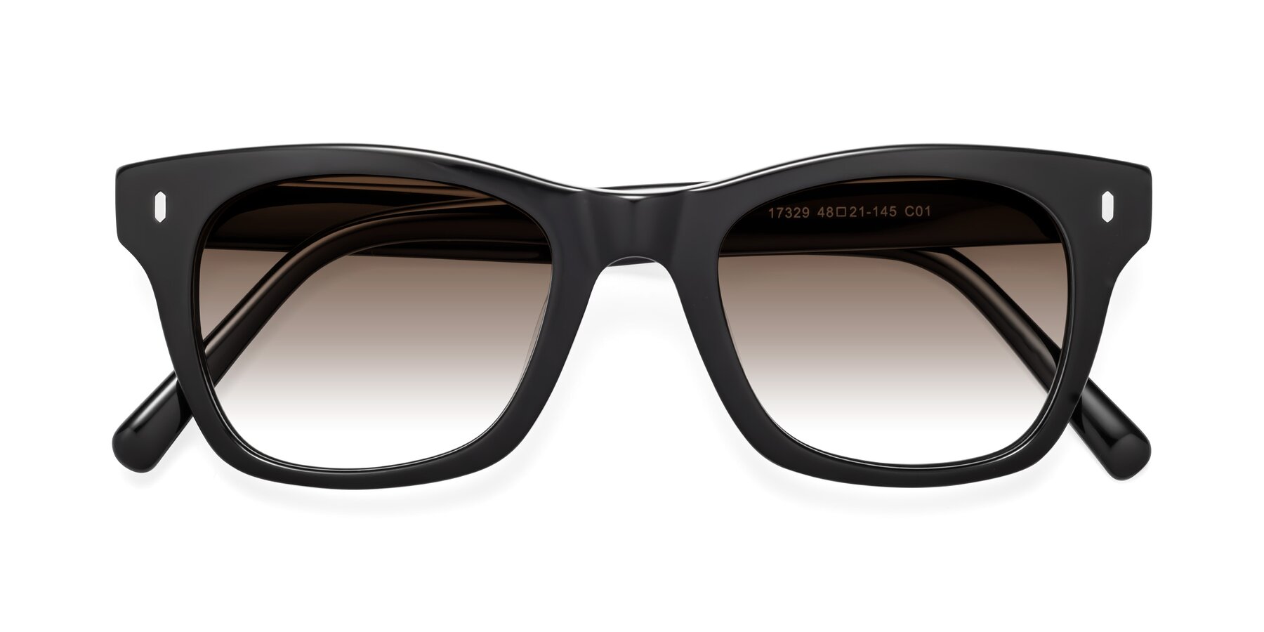 Folded Front of Ben in Black with Brown Gradient Lenses