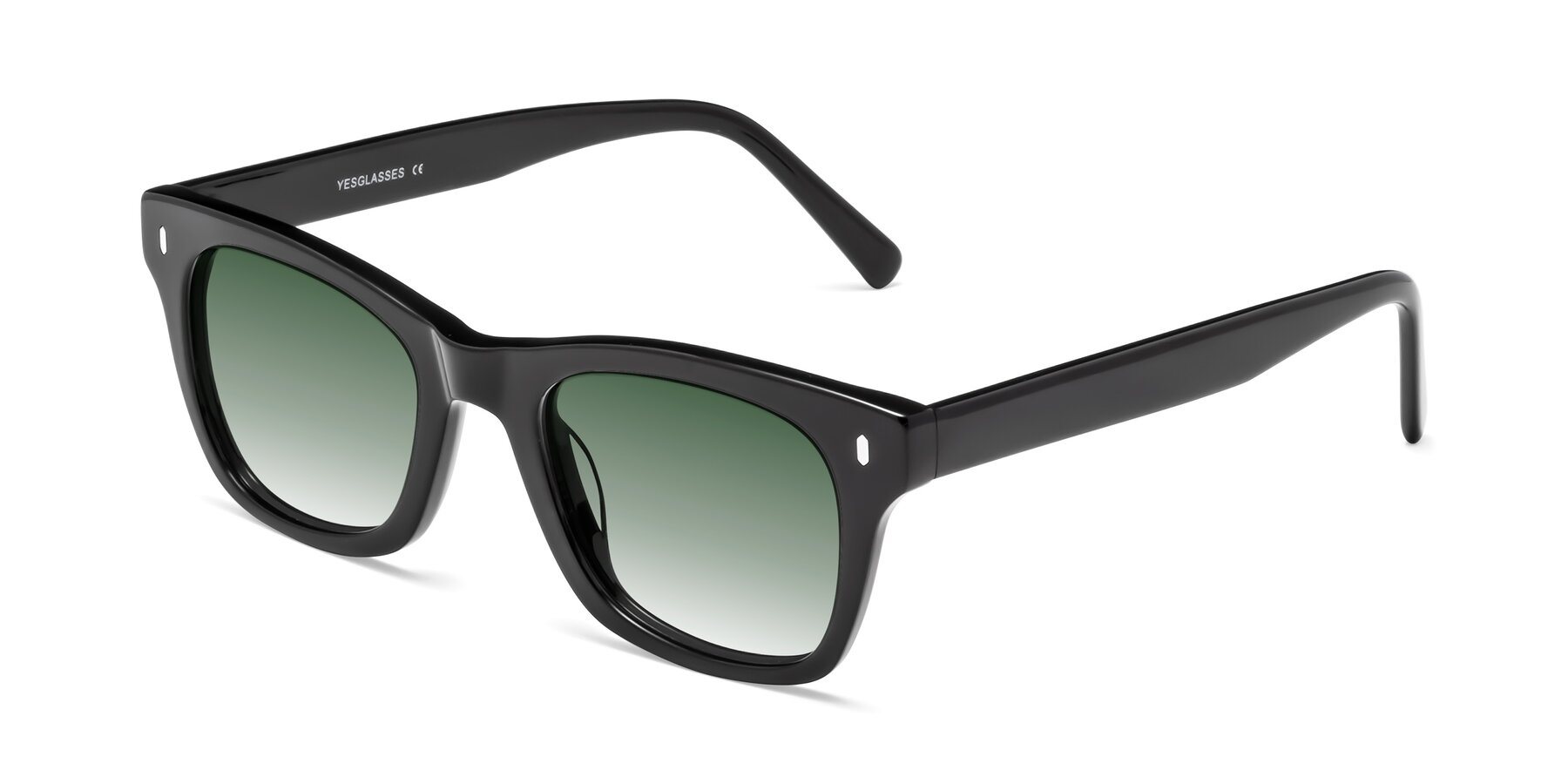 Angle of Ben in Black with Green Gradient Lenses