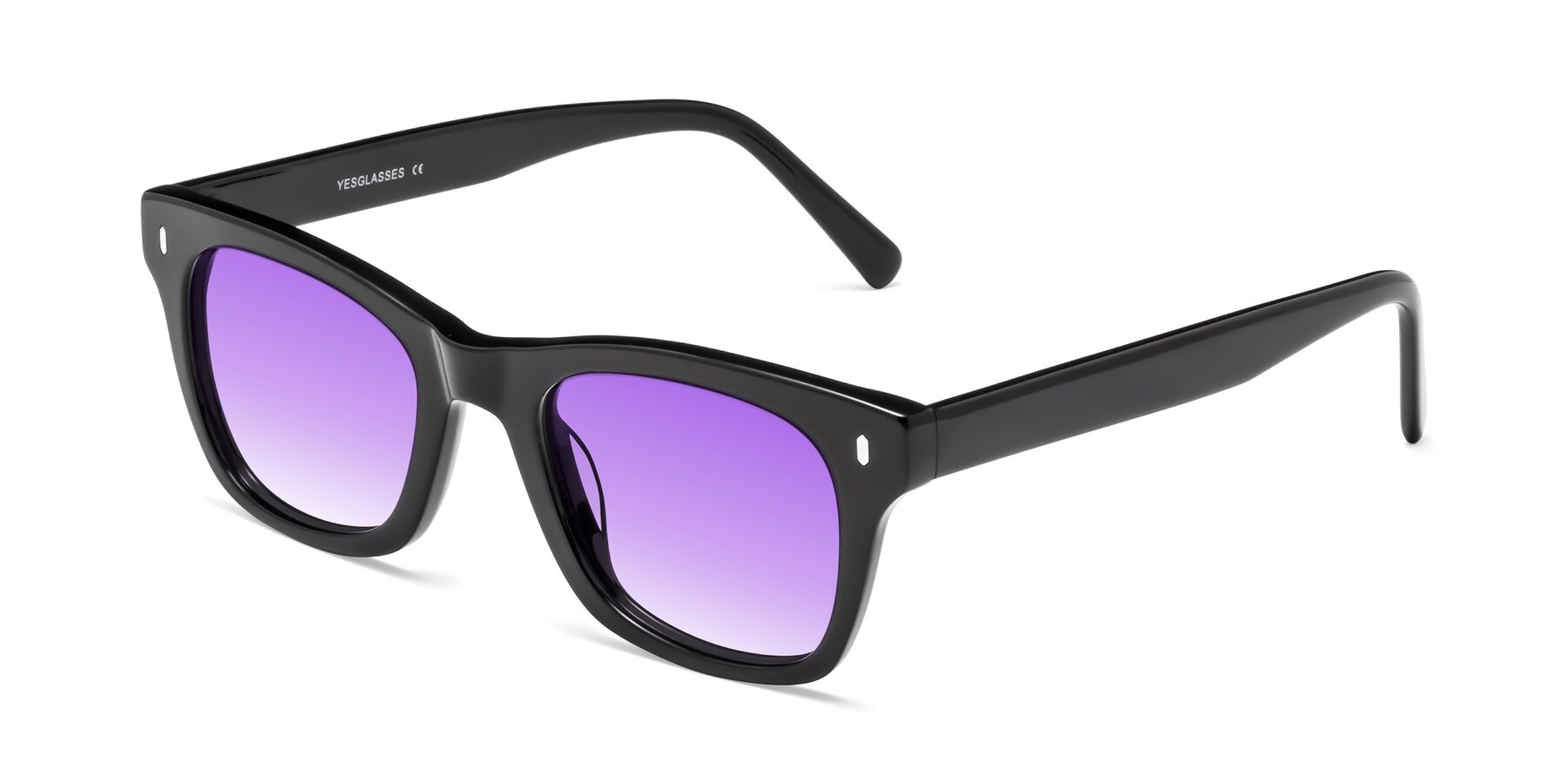 Angle of Ben in Black with Purple Gradient Lenses