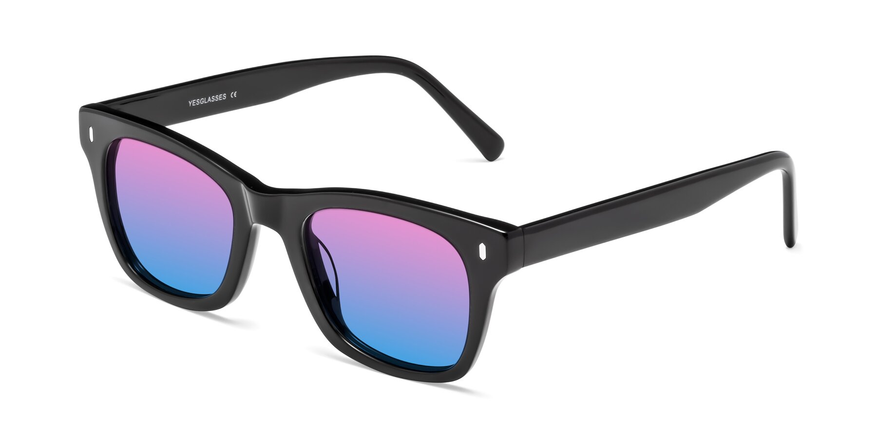 Angle of Ben in Black with Pink / Blue Gradient Lenses