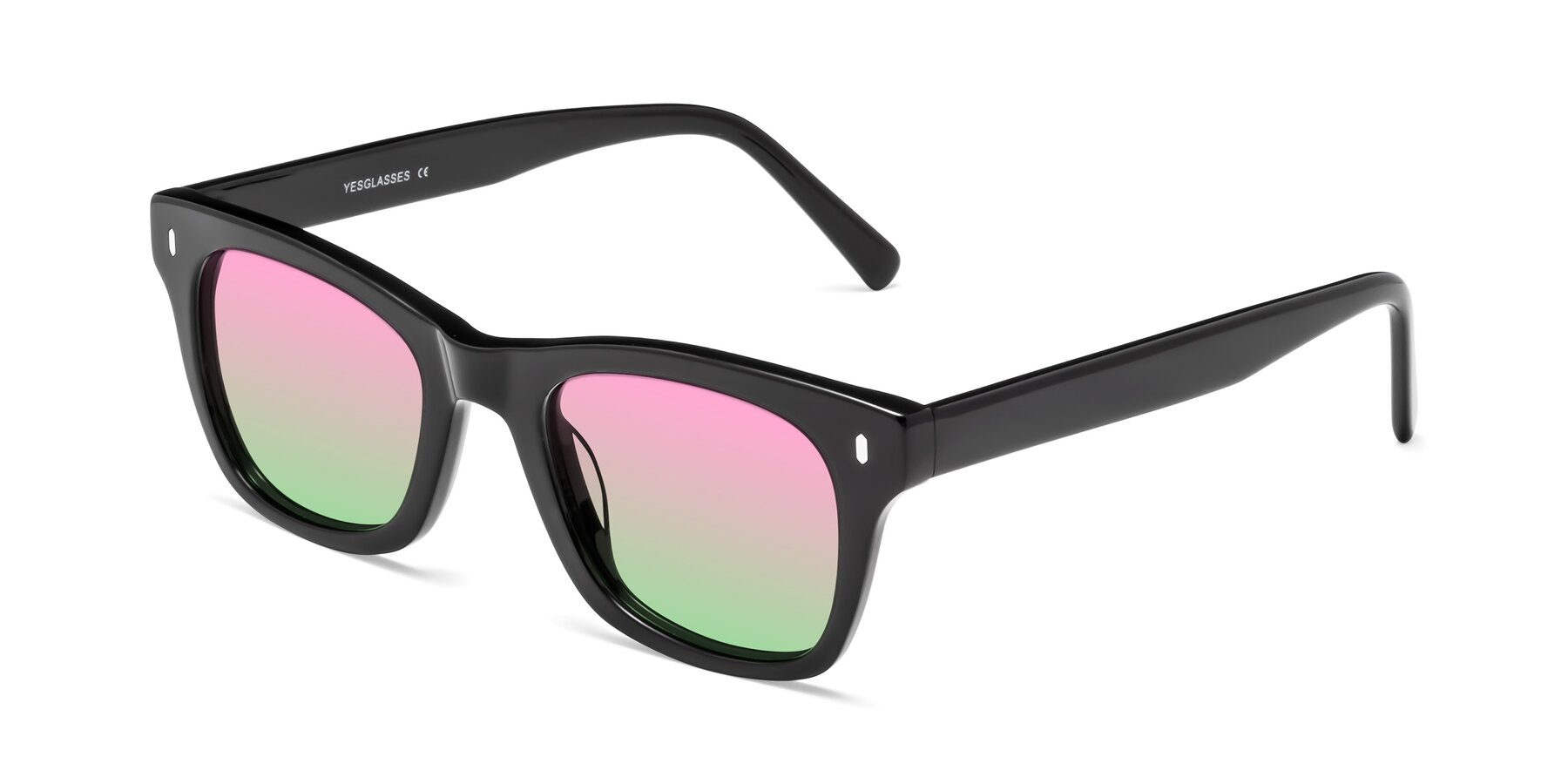 Angle of 17329 in Black with Pink / Green Gradient Lenses