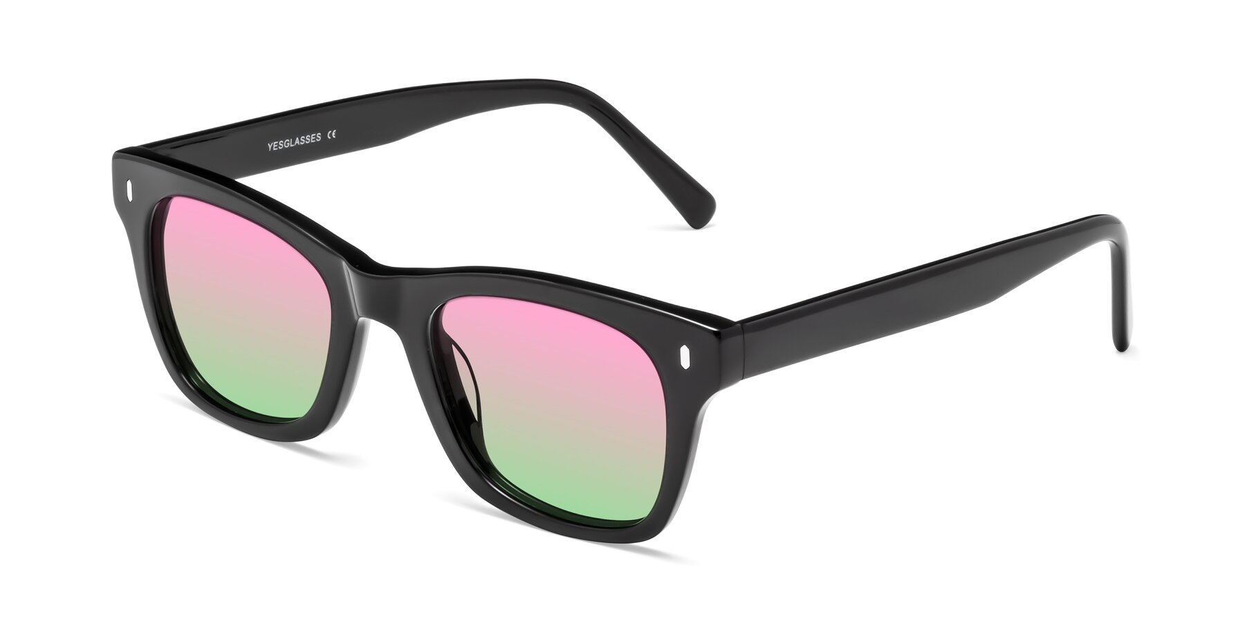 Angle of Ben in Black with Pink / Green Gradient Lenses