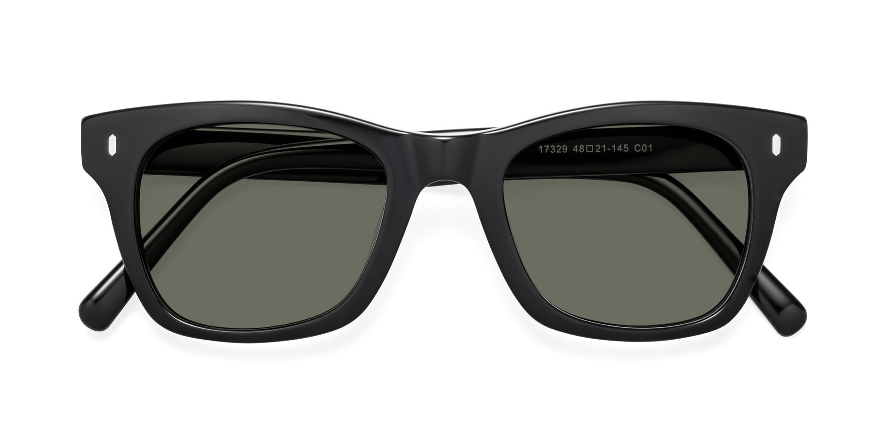 Folded Front of Ben in Black with Gray Polarized Lenses