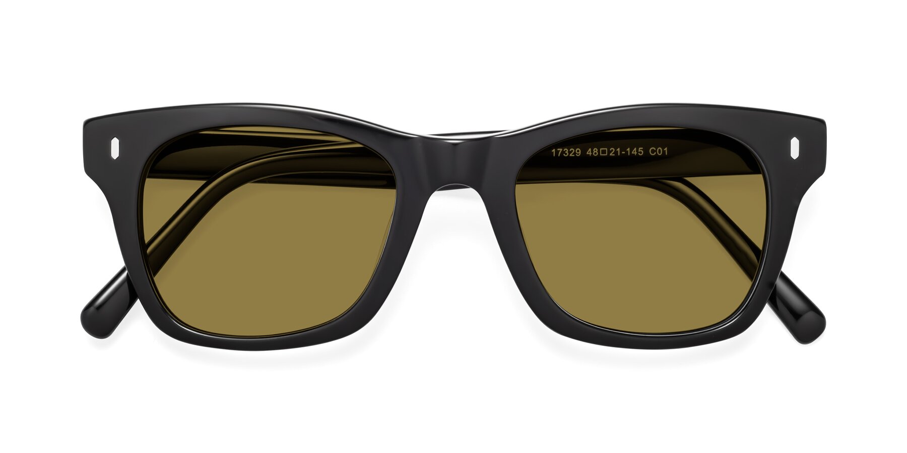 Folded Front of Ben in Black with Brown Polarized Lenses