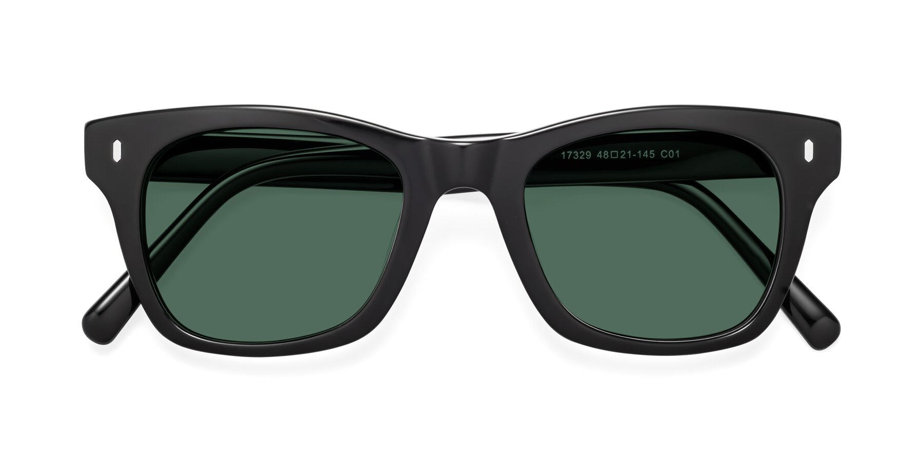 Folded Front of 17329 in Black with Green Polarized Lenses