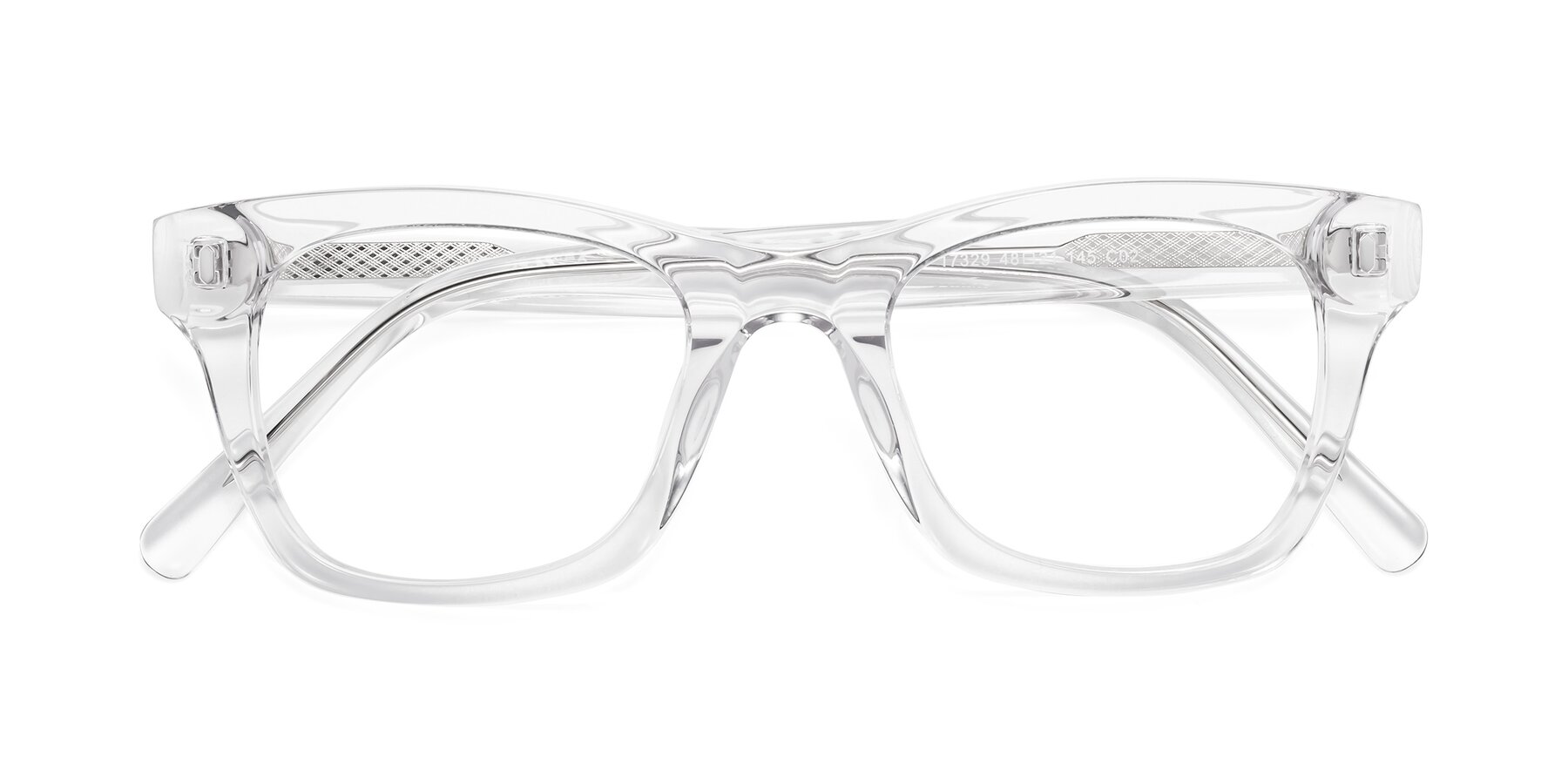 Folded Front of 17329 in Clear with Clear Eyeglass Lenses