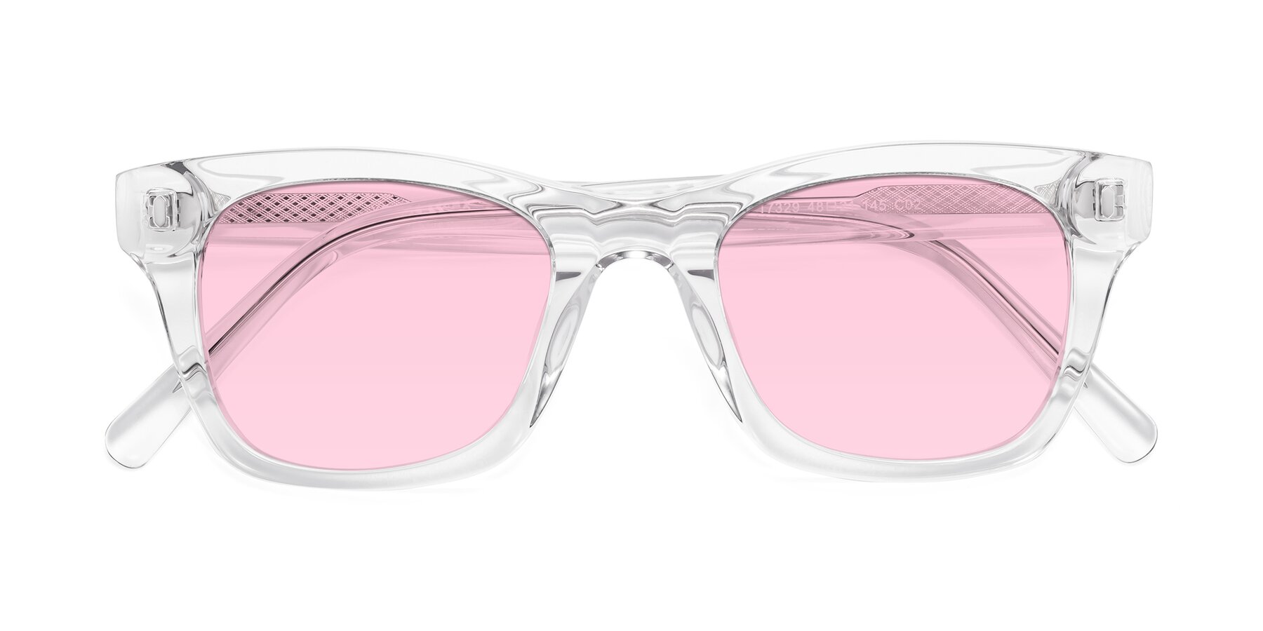 Folded Front of Ben in Clear with Light Pink Tinted Lenses