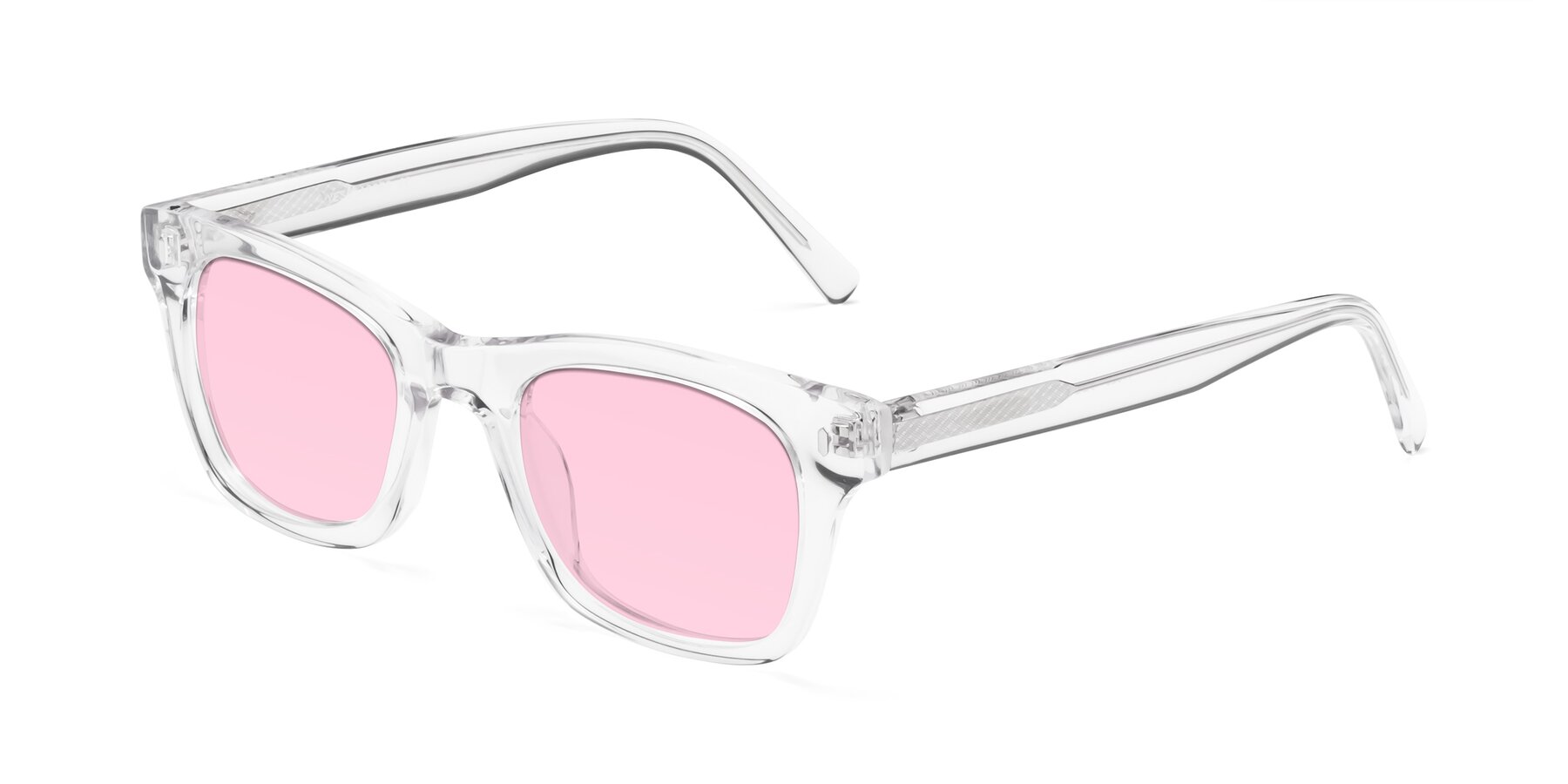 Angle of Ben in Clear with Light Pink Tinted Lenses
